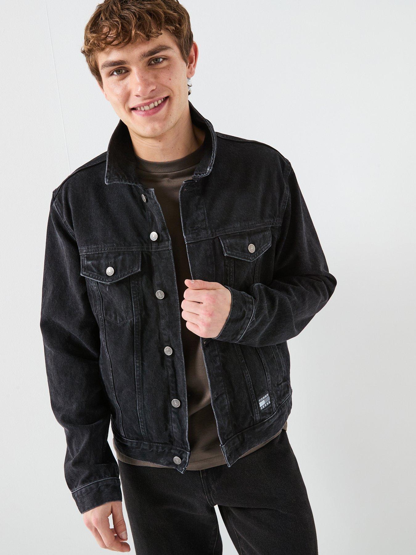 Image 1 of 6 of Tommy Jeans Ryan Flag Denim Jacket - Black
