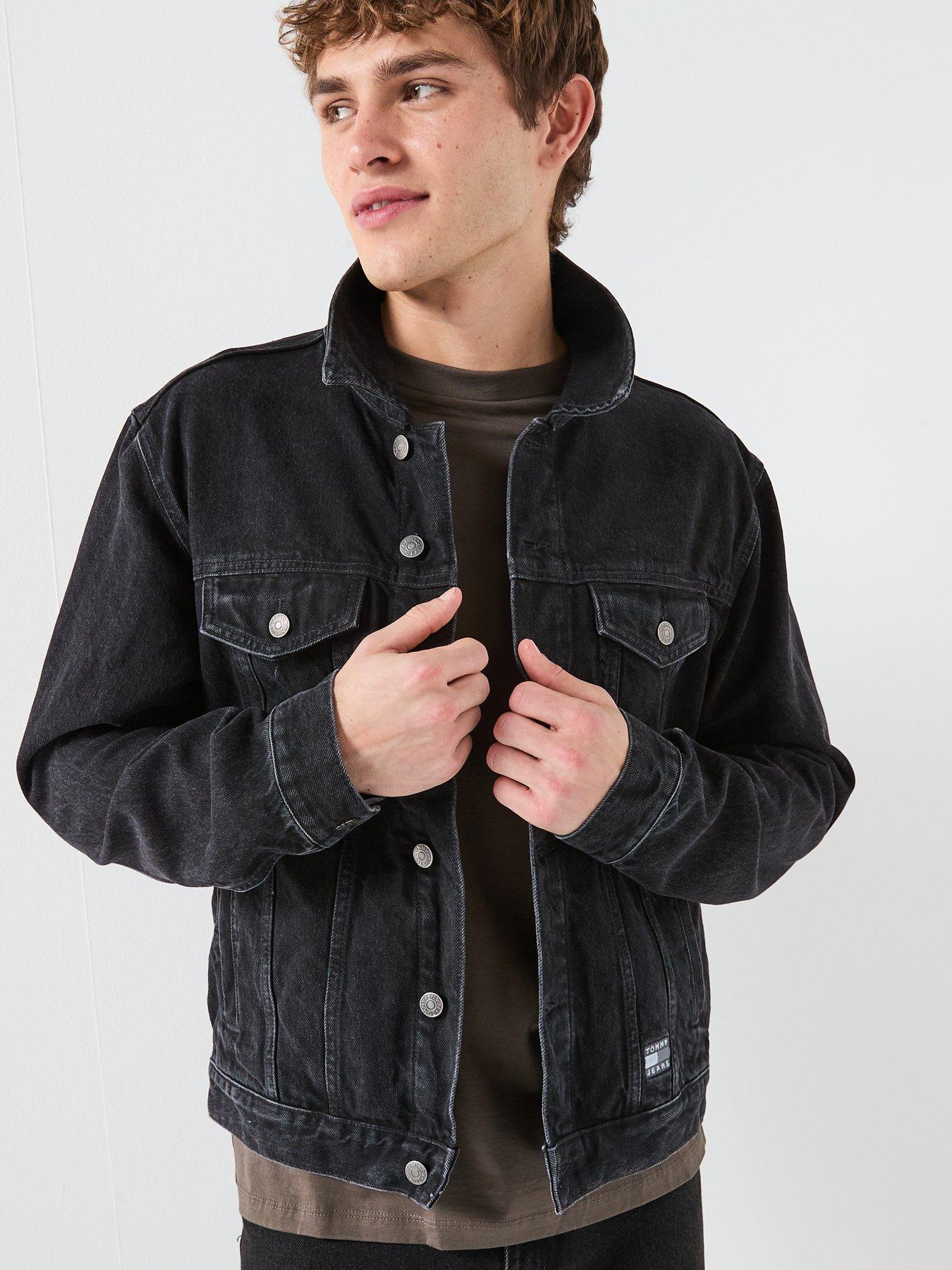 Image 6 of 6 of Tommy Jeans Ryan Flag Denim Jacket - Black