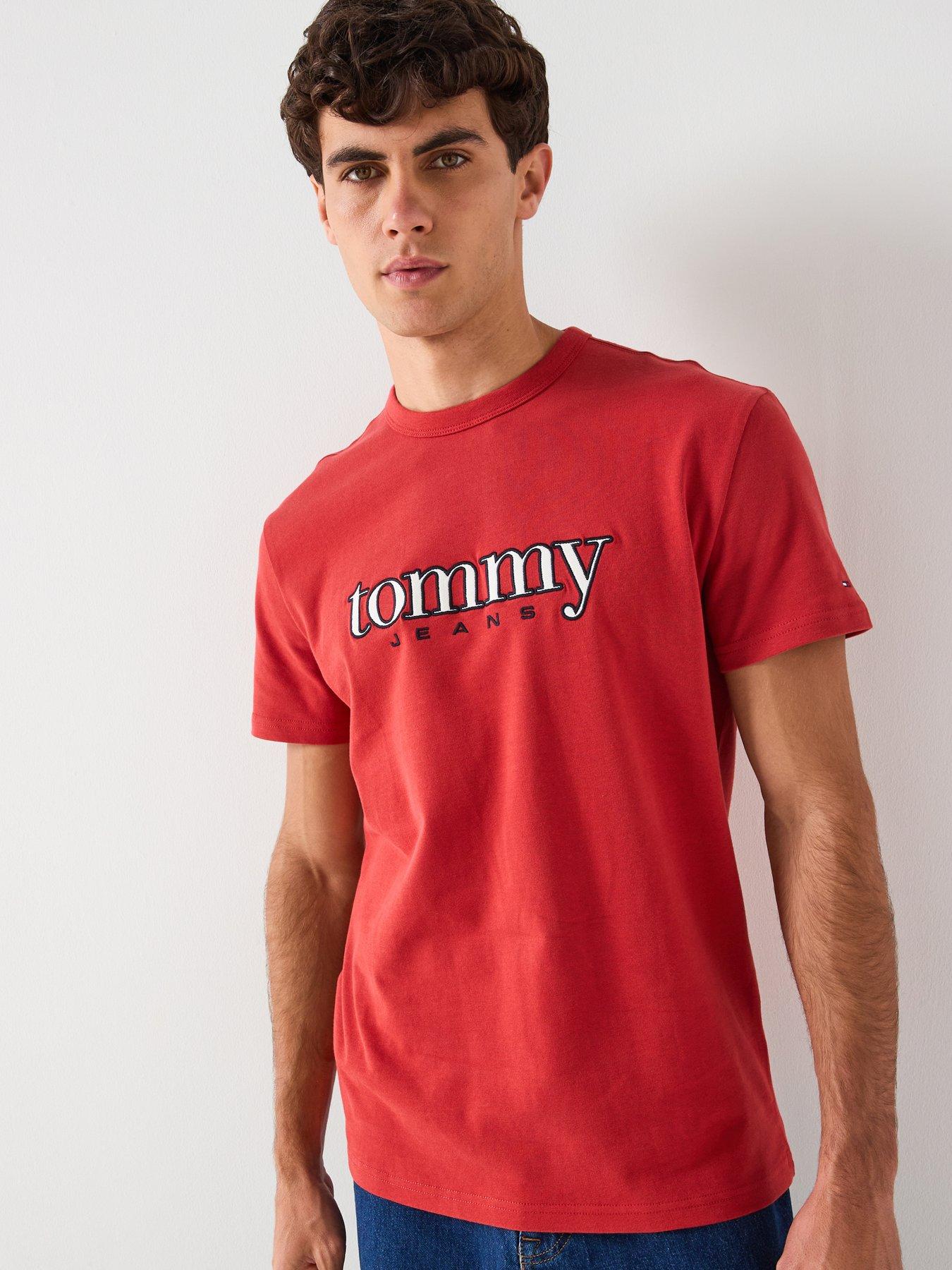 Tommy Jeans Regular Fit Applique Graphic T-Shirt - Red