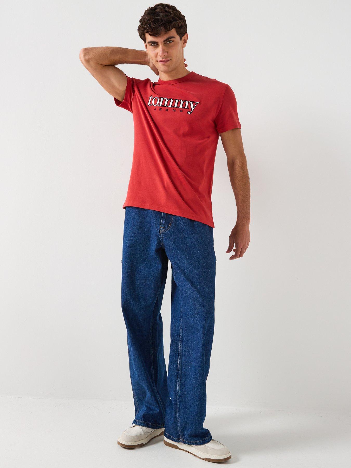 Image 3 of 5 of Tommy Jeans Regular Fit Applique Graphic T-Shirt - Red