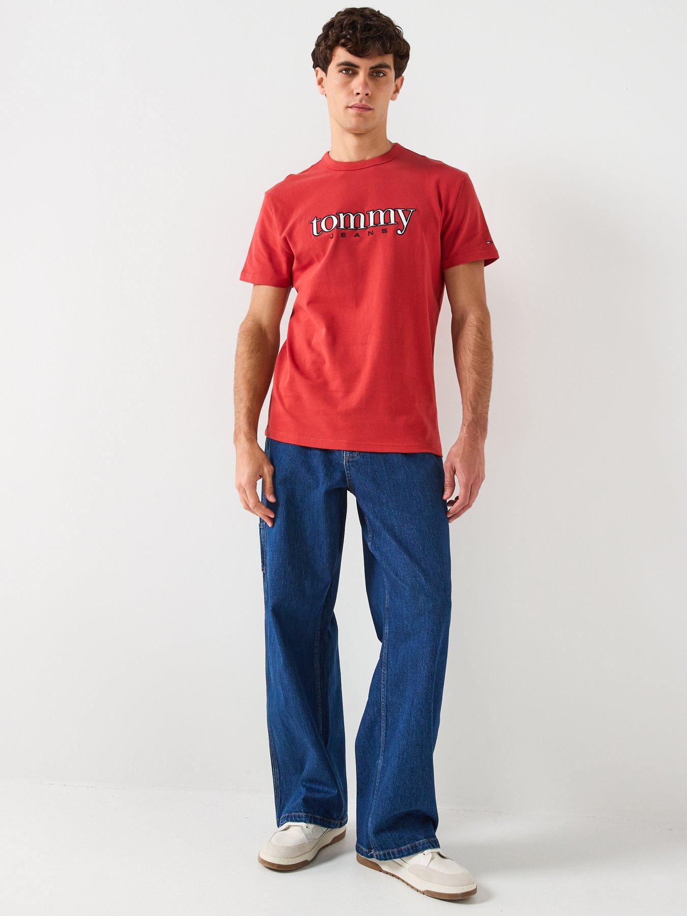 Image 5 of 5 of Tommy Jeans Regular Fit Applique Graphic T-Shirt - Red