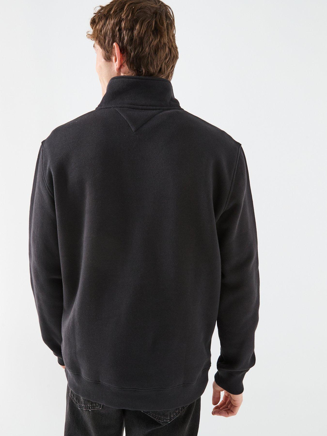 Image 2 of 5 of Tommy Jeans Regular Fleece Quarter Zip Sweatshirt - Black