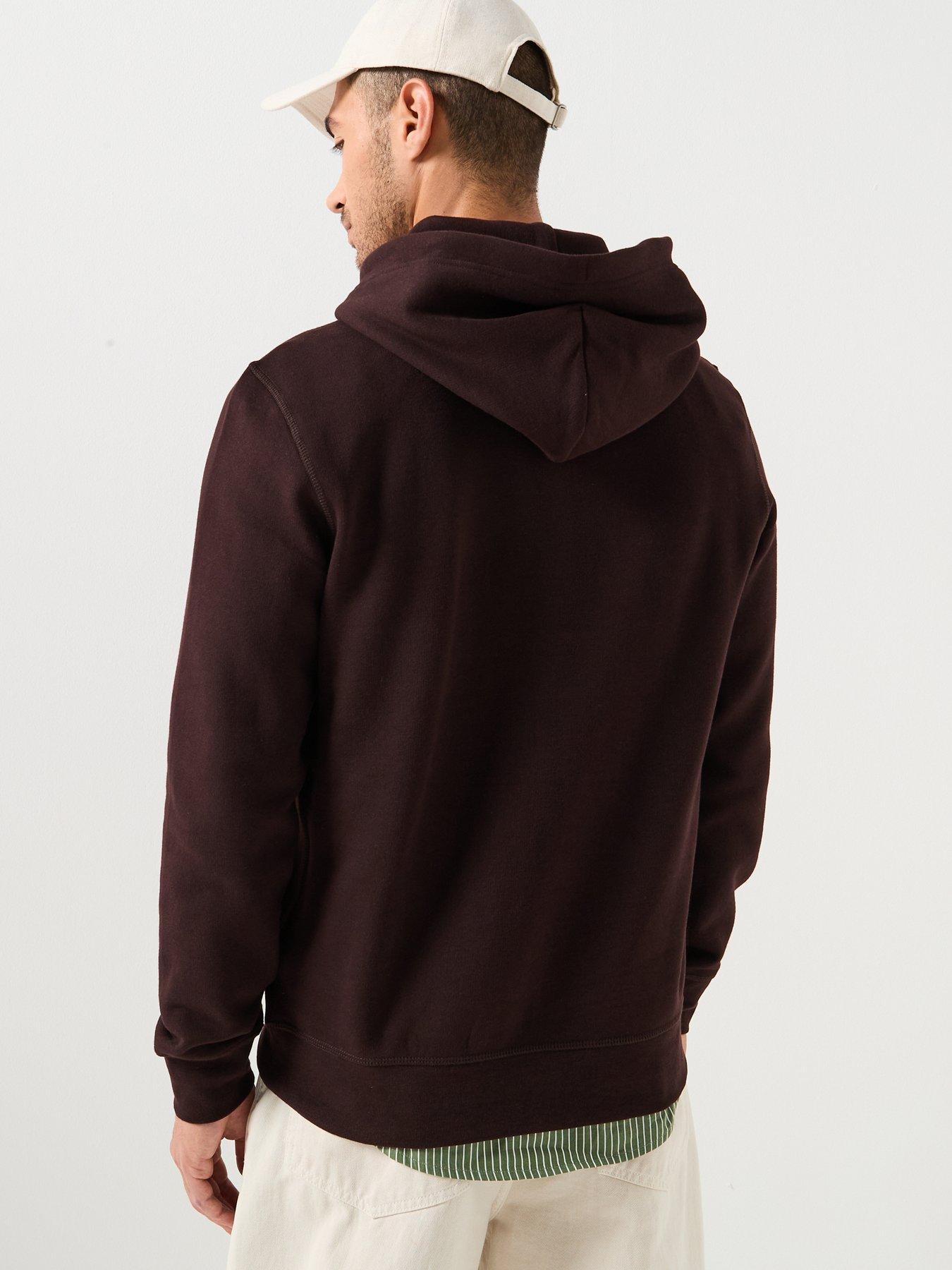 Image 2 of 5 of Tommy Hilfiger Regular Fit Essential Fleece Overhead Hoodie - Dark Brown