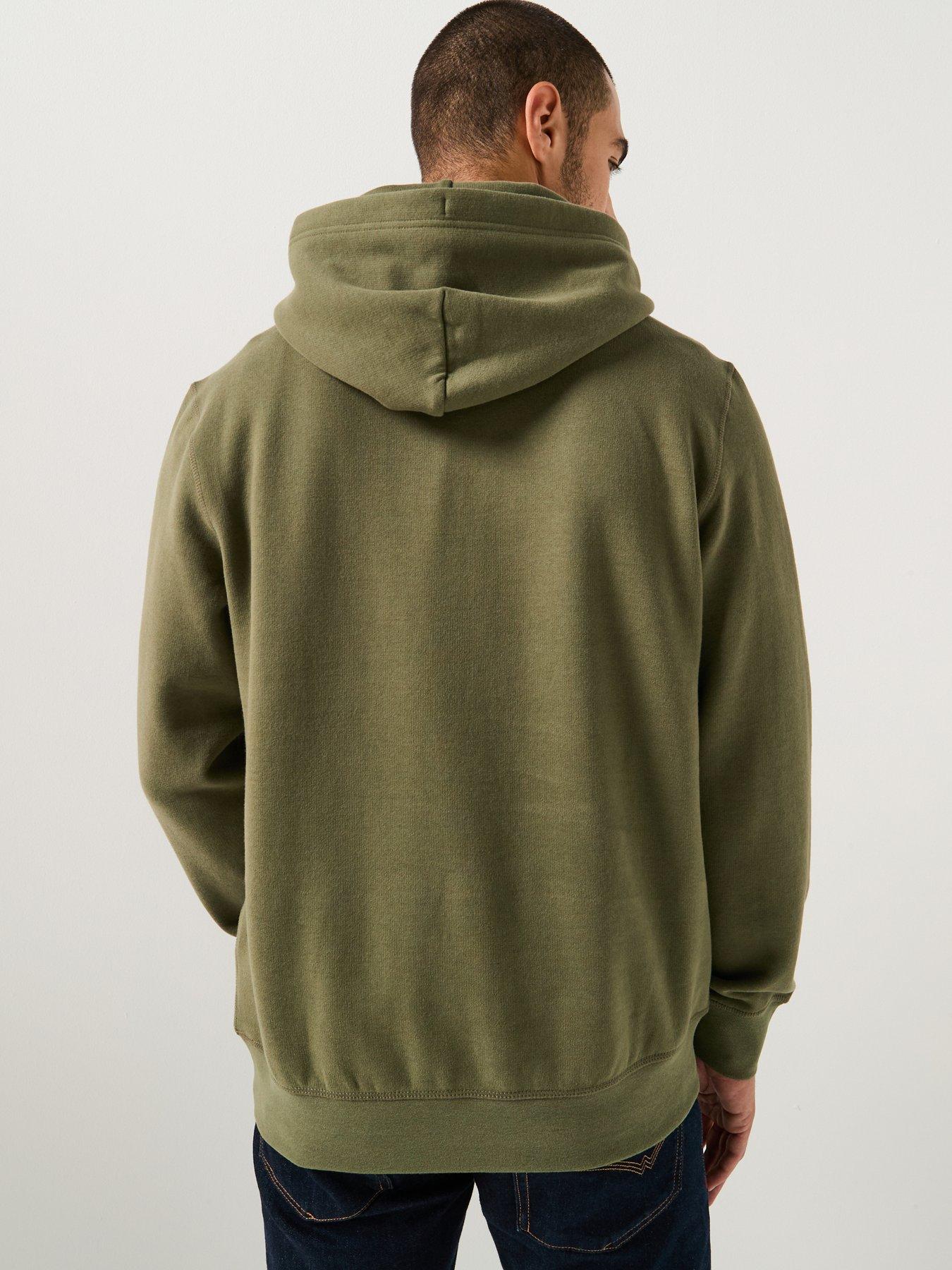 Image 2 of 6 of Tommy Hilfiger Regular Fit Essential Fleece Overhead Hoodie - Khaki