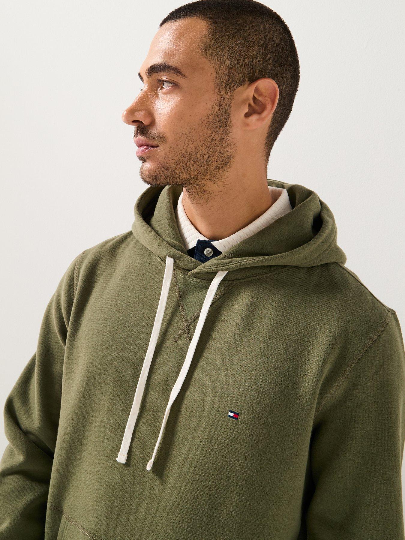 Image 6 of 6 of Tommy Hilfiger Regular Fit Essential Fleece Overhead Hoodie - Khaki