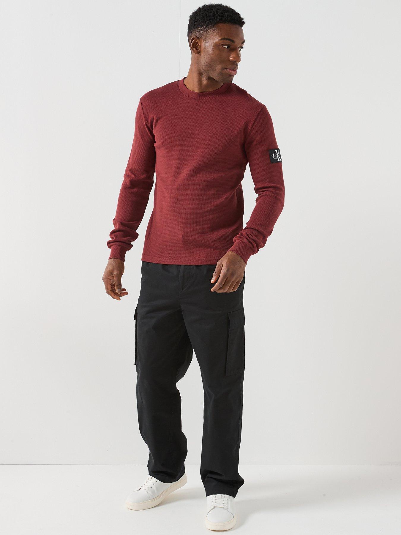 Image 3 of 6 of Calvin Klein Jeans Waffle Long Sleeve T-Shirt - Brown