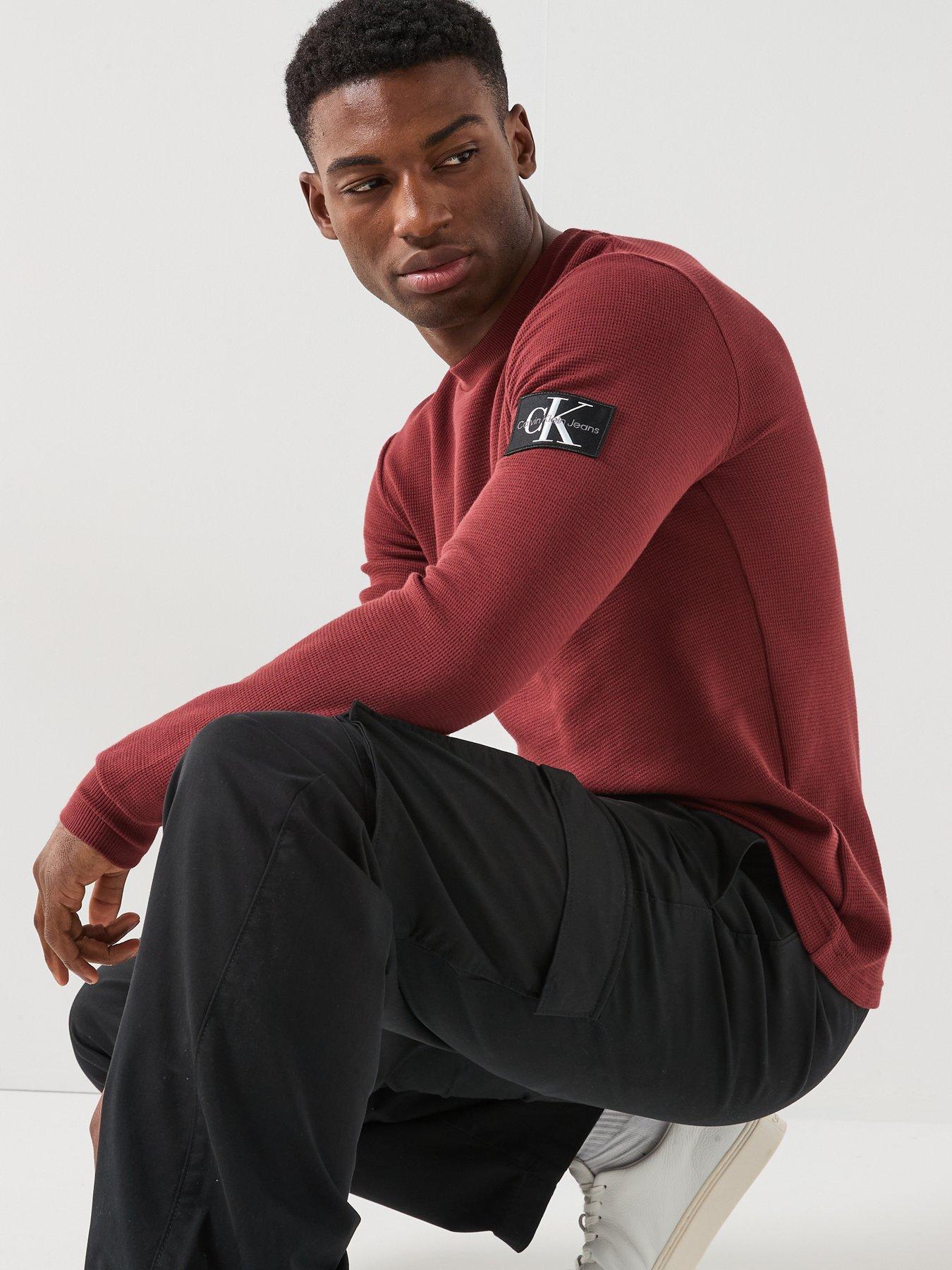 Image 6 of 6 of Calvin Klein Jeans Waffle Long Sleeve T-Shirt - Brown