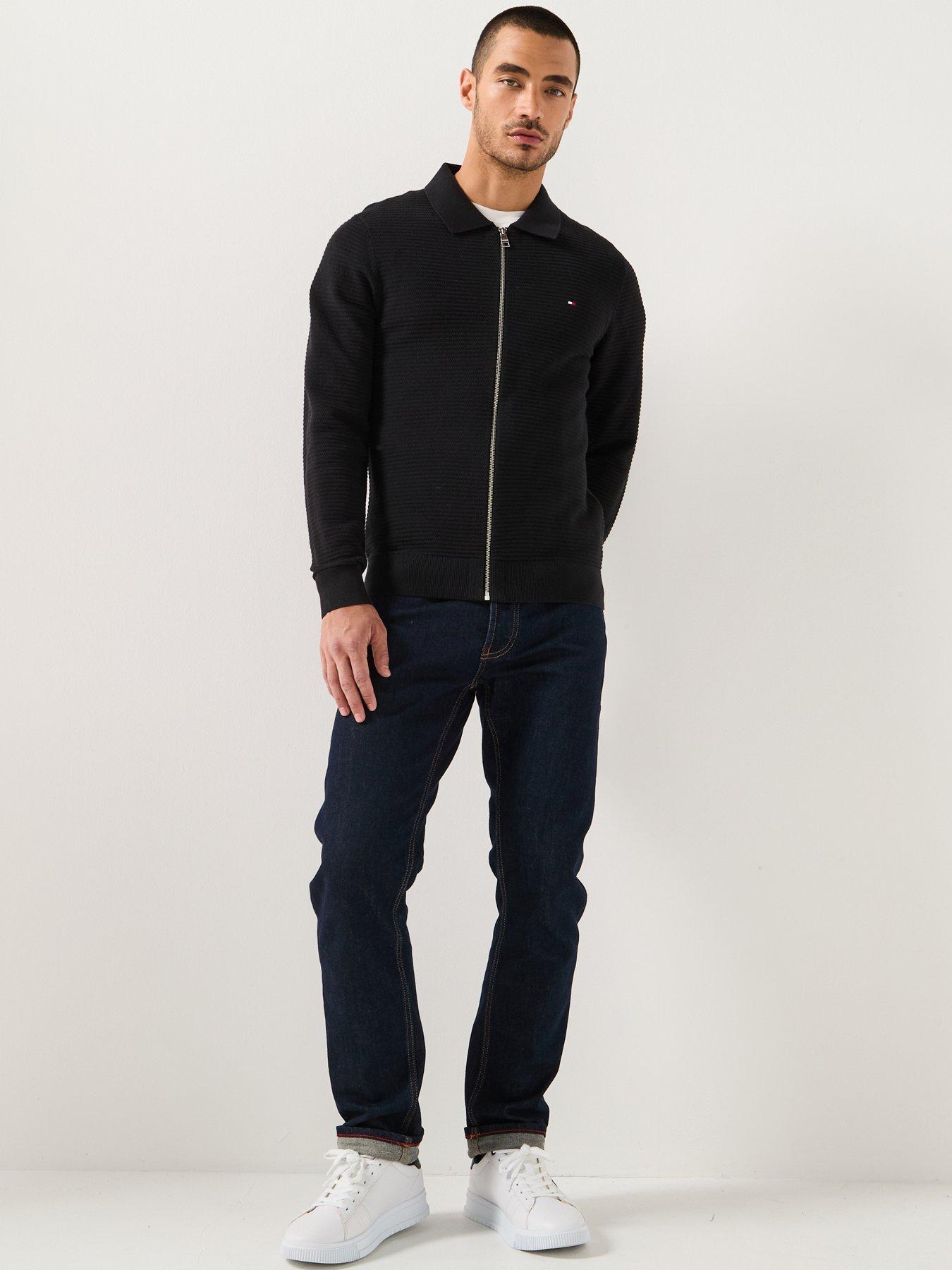 Image 3 of 5 of Tommy Hilfiger Structure Zip Thru Knitted Jumper - Black