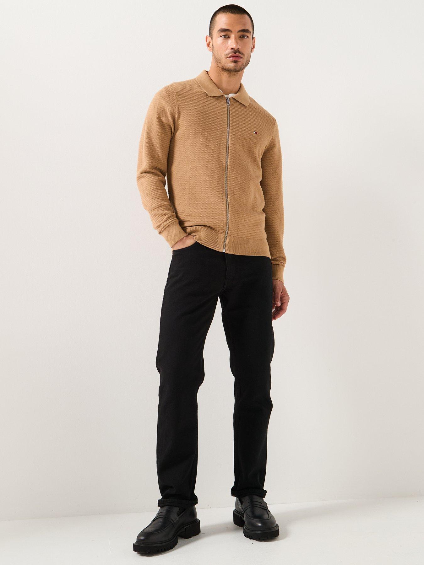 Image 3 of 5 of Tommy Hilfiger Structure Zip Thru Knitted Jumper - Beige