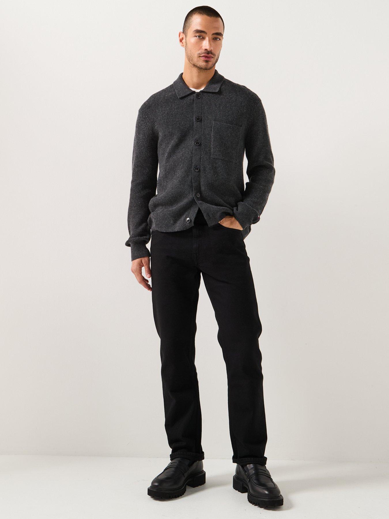 Image 3 of 6 of Tommy Hilfiger Fisherman Rib Knitted Cardigan - Dark Grey