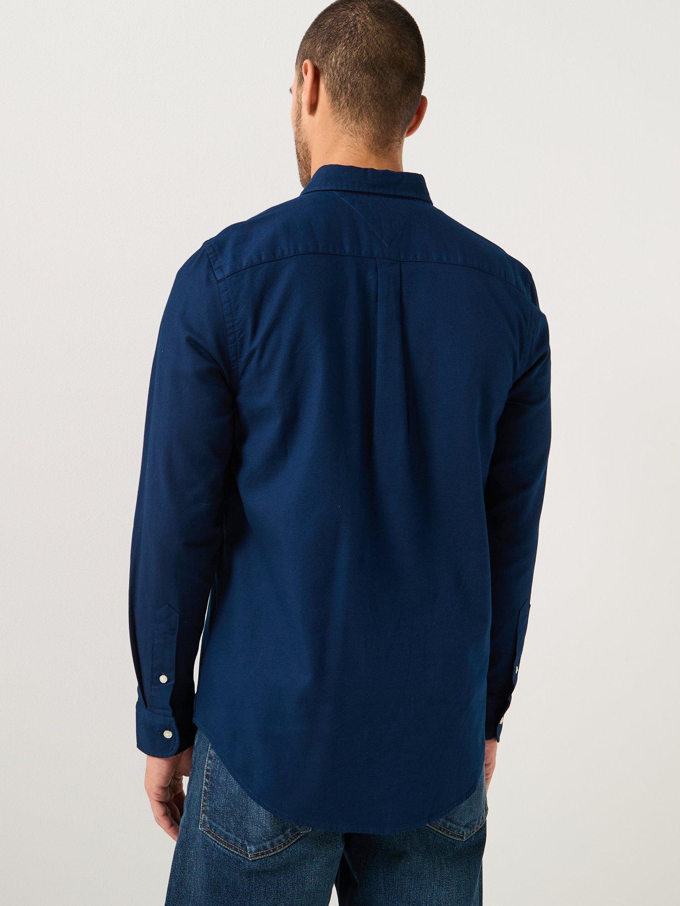  image of tommy-hilfiger-flex-dobby-slim-fit-shirt-navy