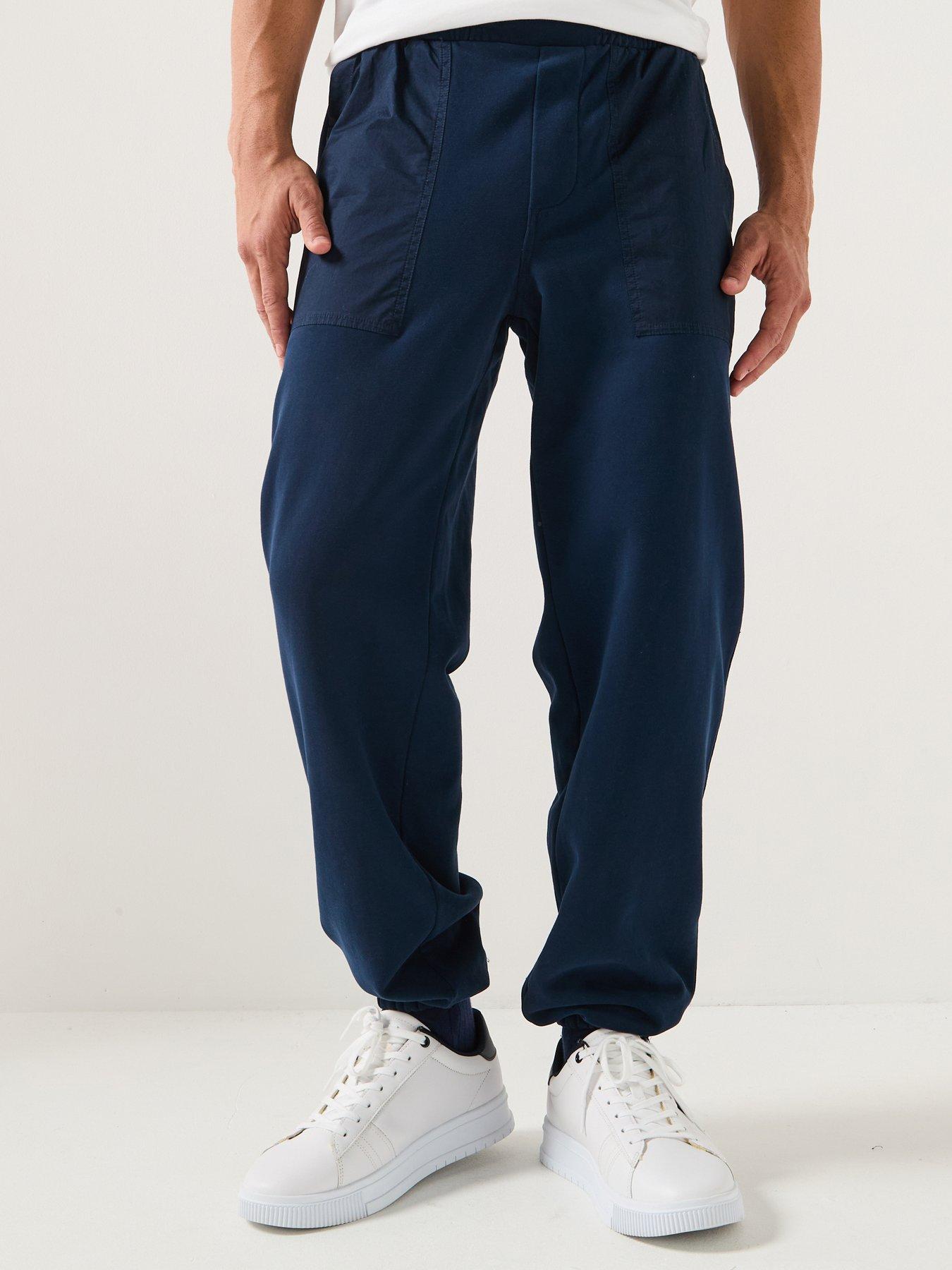 Tommy Hilfiger Mix Media Cuff Joggers - Navy