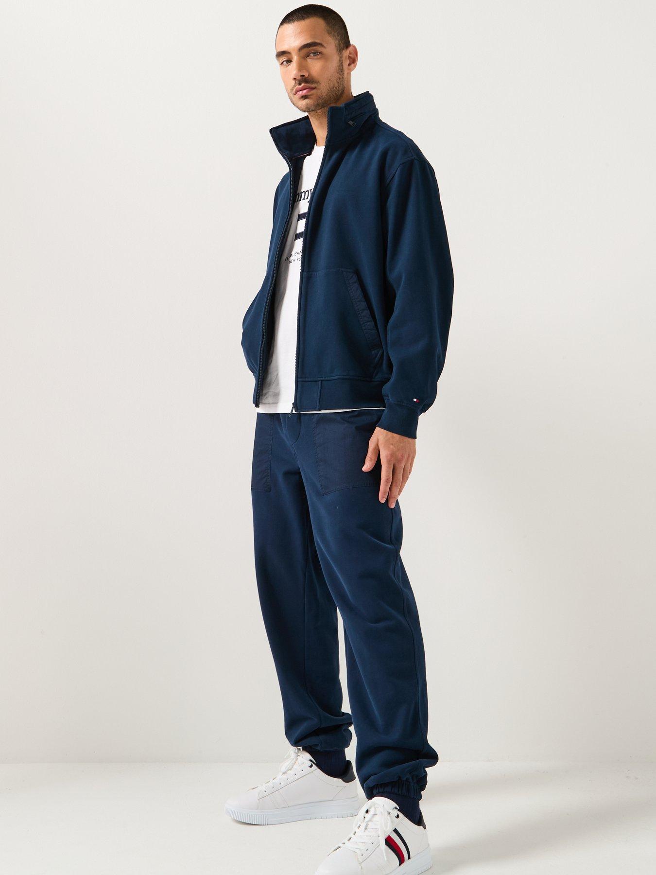 Image 5 of 6 of Tommy Hilfiger Mix Media Cuff Joggers - Navy