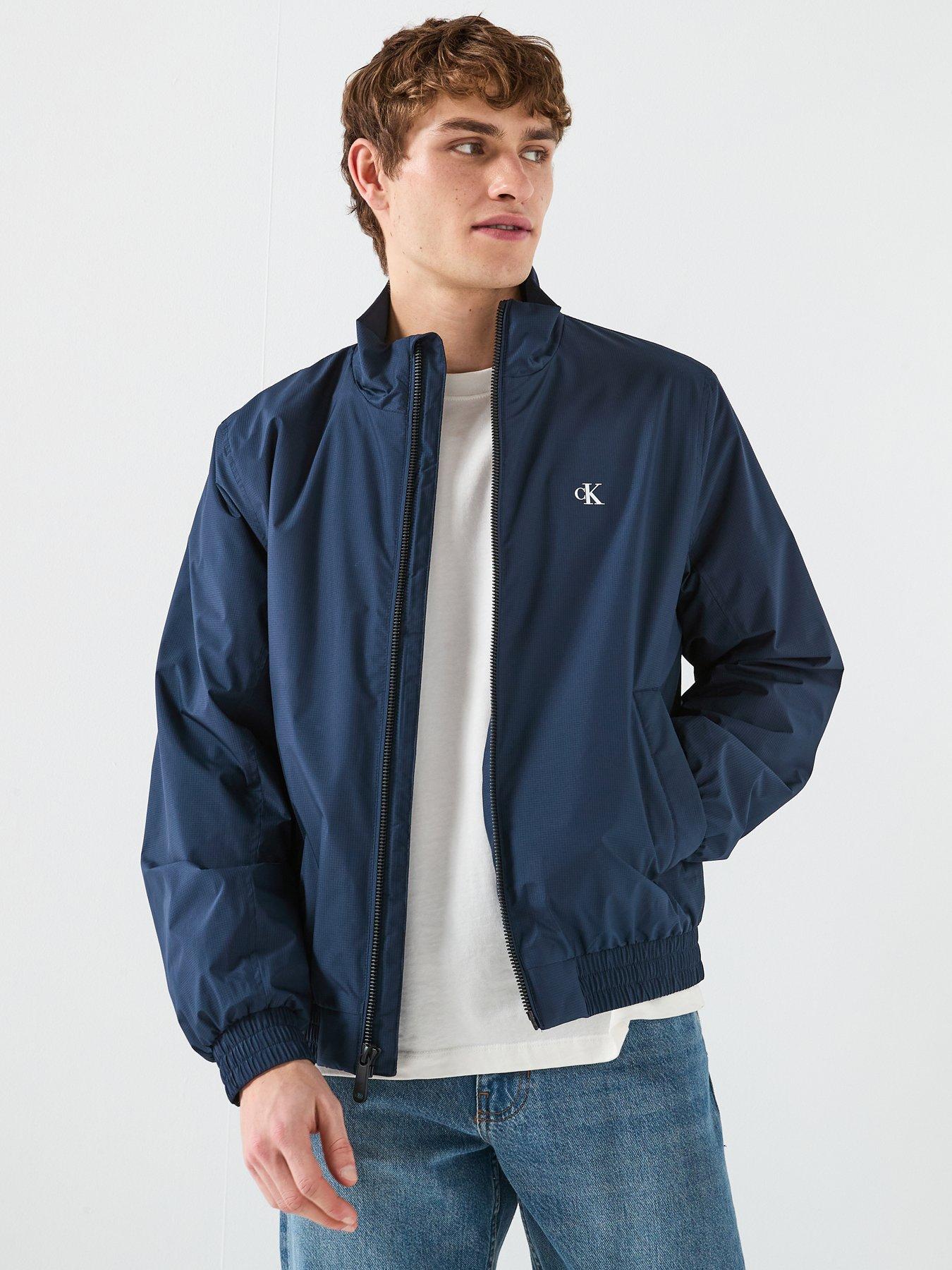  image of calvin-klein-jeans-ripstop-padded-harrington-jacket-navy