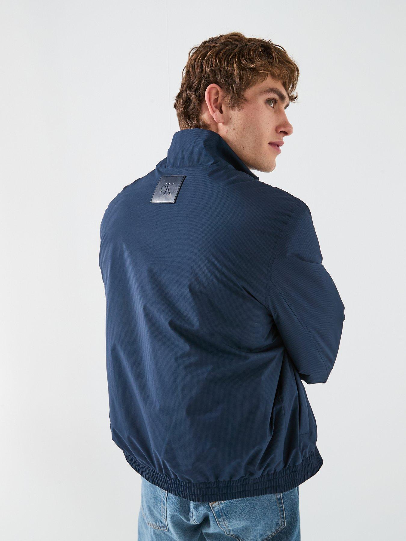  image of calvin-klein-jeans-ripstop-padded-harrington-jacket-navy