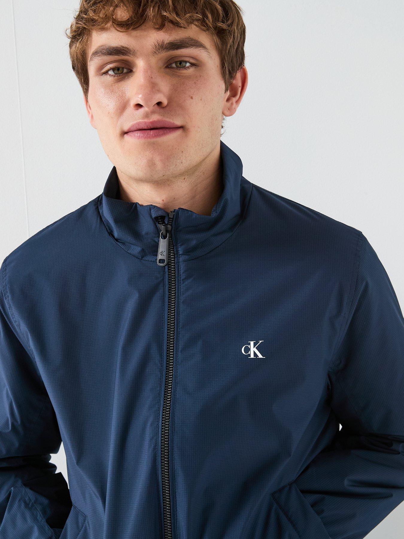  image of calvin-klein-jeans-ripstop-padded-harrington-jacket-navy