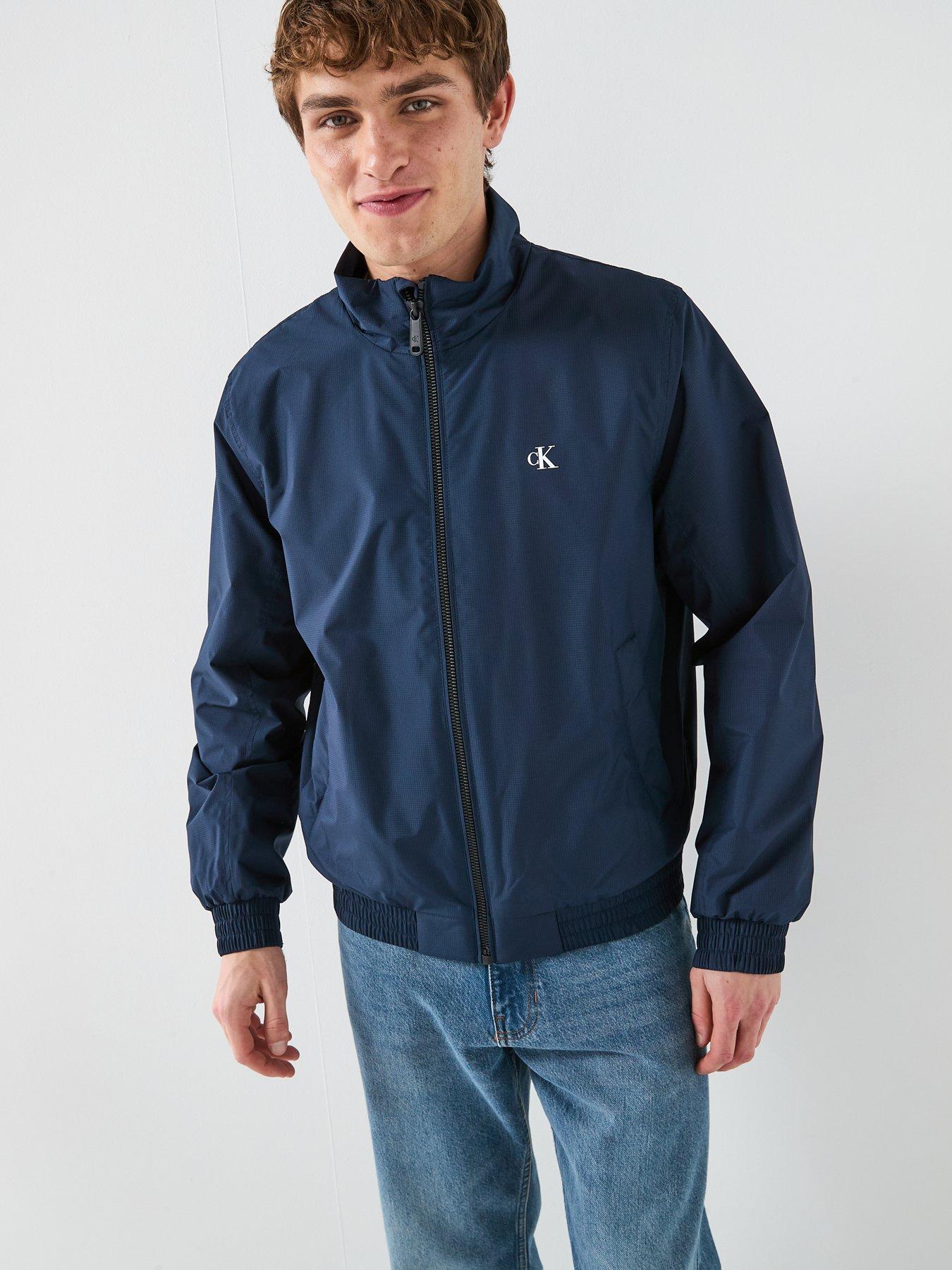  image of calvin-klein-jeans-ripstop-padded-harrington-jacket-navy
