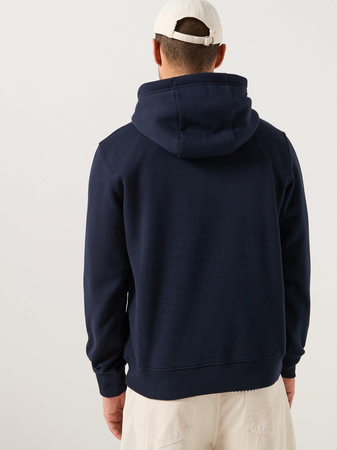 Image 2 of 6 of Tommy Hilfiger Embroidered Large Flag Overhead Hoodie - Navy