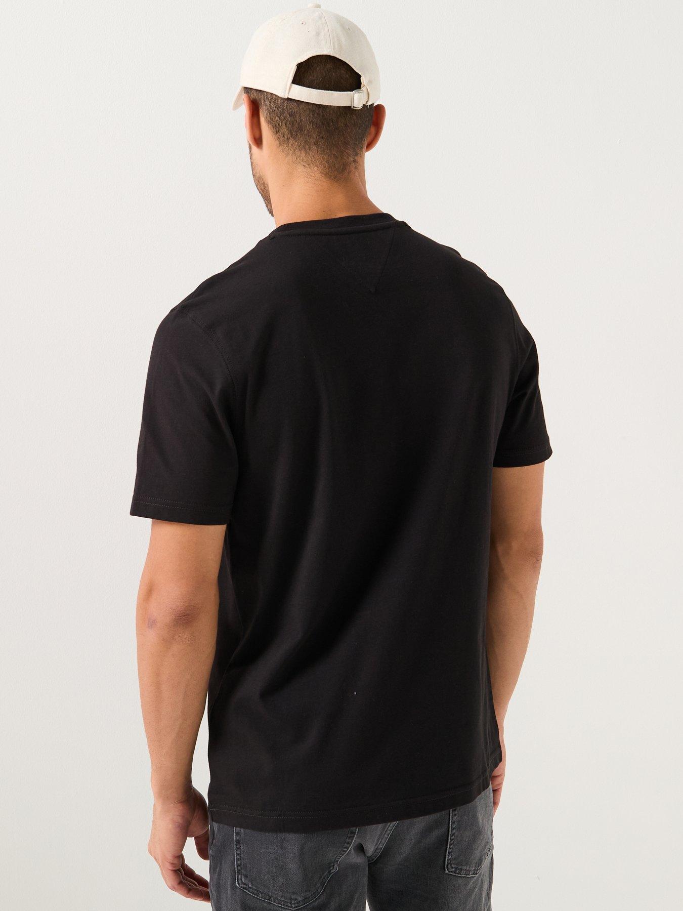  image of tommy-hilfiger-embroidered-large-flag-t-shirt-black