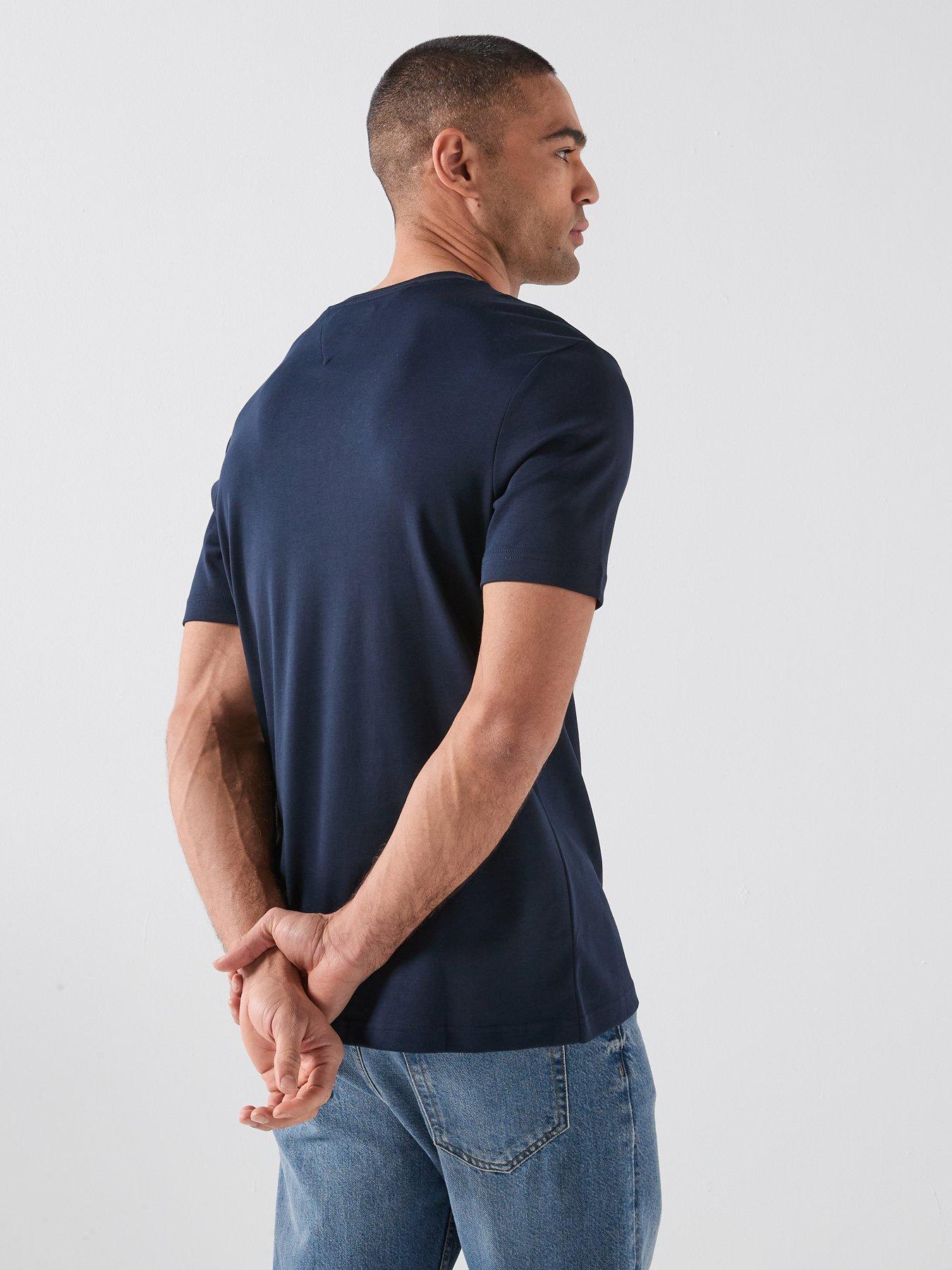 Image 2 of 4 of Tommy Hilfiger Crest Logo Interlock T-Shirt - Navy
