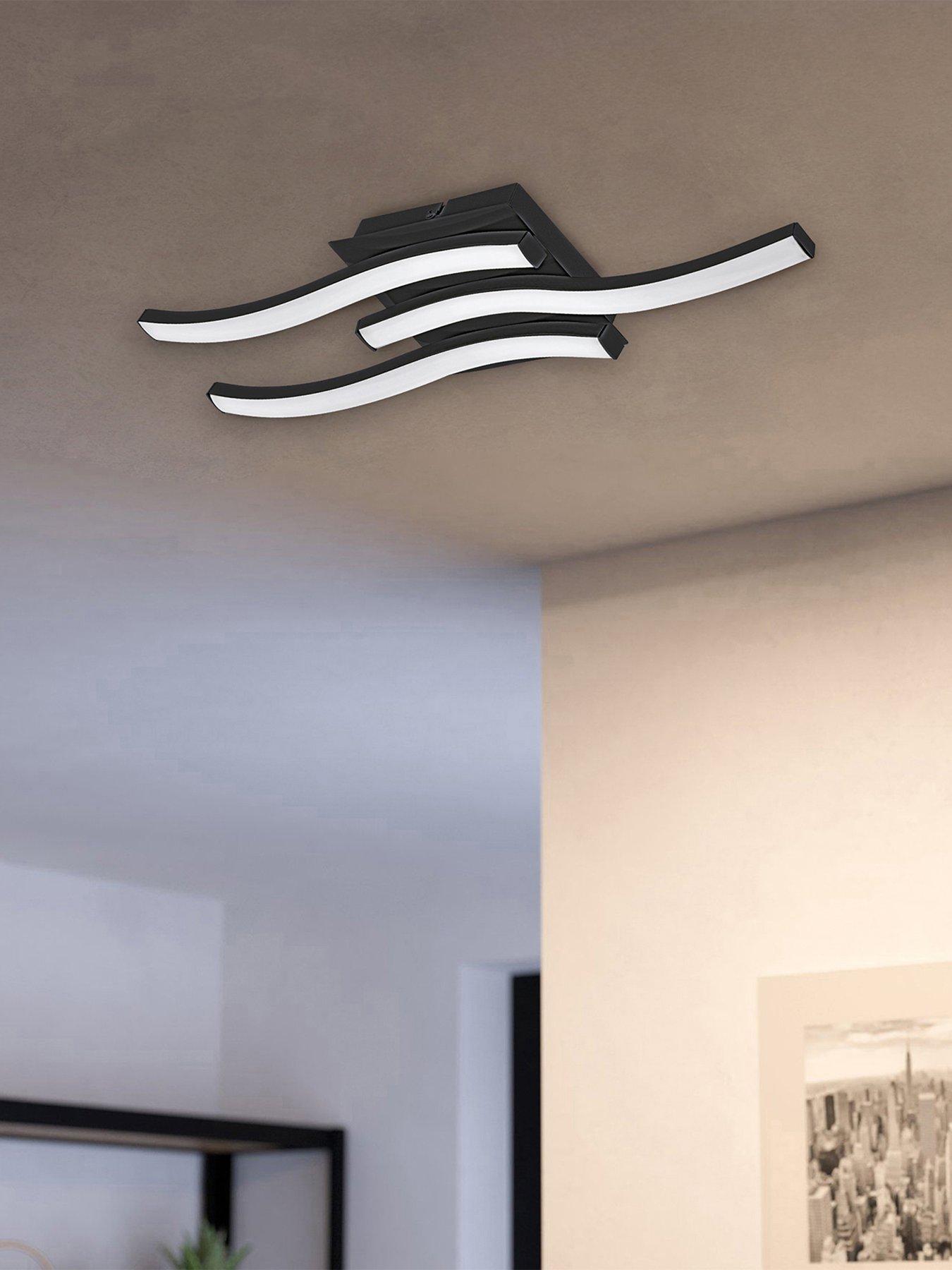 undefined Cabezas-e Black Steel & Plastic 3 Flame Wall/ceiling Light, 3000k