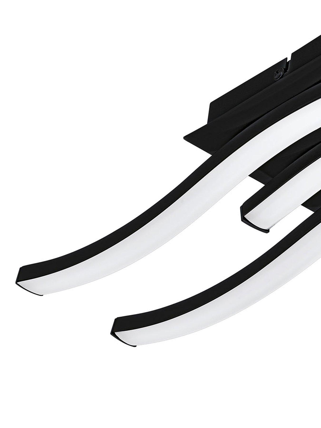 Image 4 of 5 of Eglo Cabezas-e Black Steel &amp; Plastic 3 Flame Wall/ceiling Light, 3000k