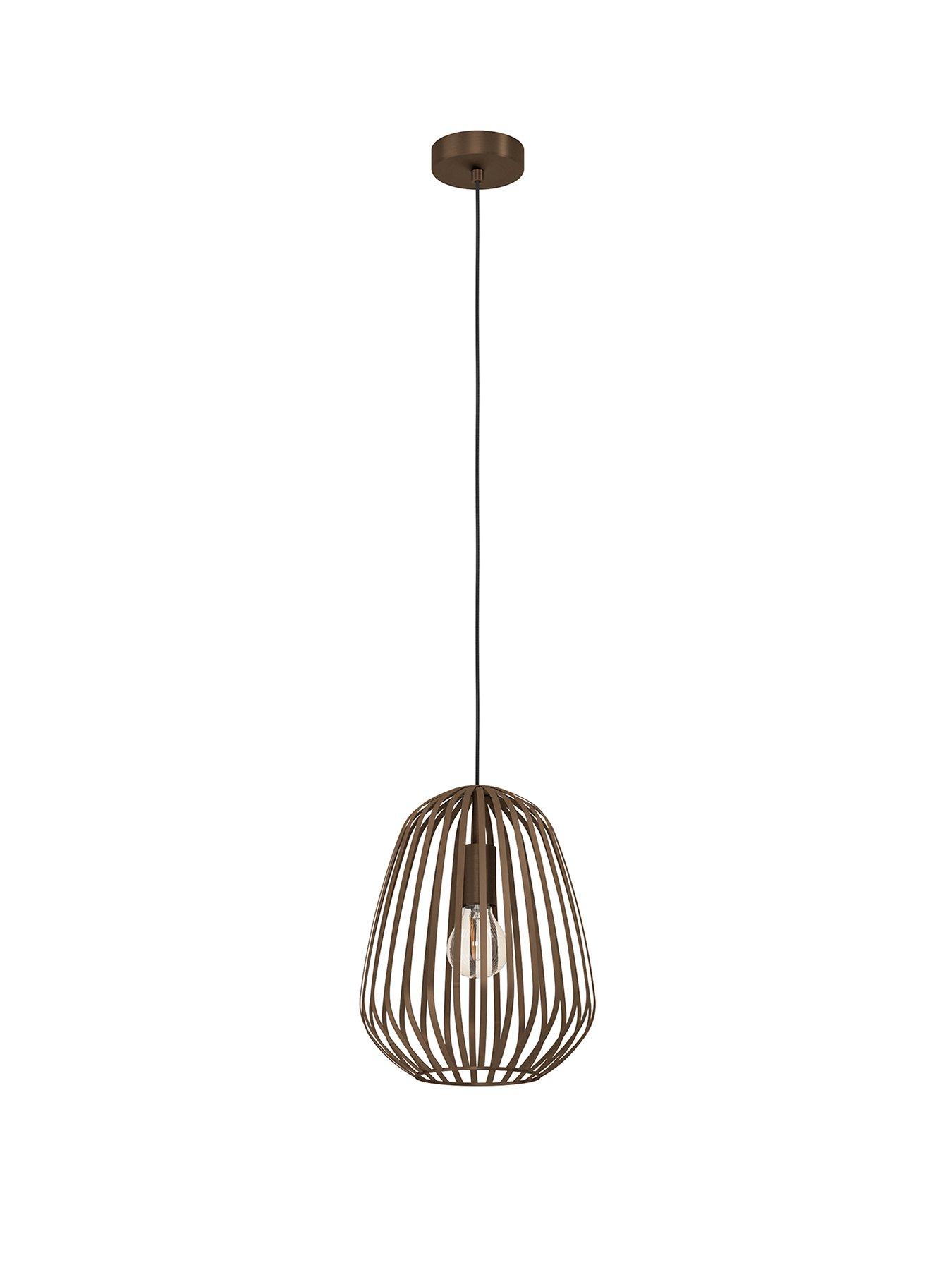 Image 2 of 5 of Eglo Espinal Bronze Steel Caged Style Contemporary Single Pendant