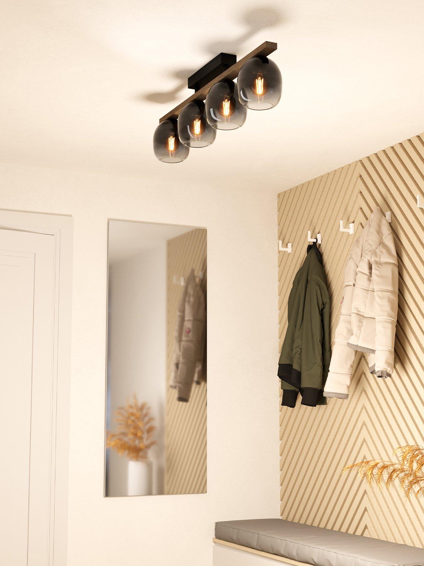 Eglo Filago Ombre Glass Ceiling Light - Black/Walnut Brown