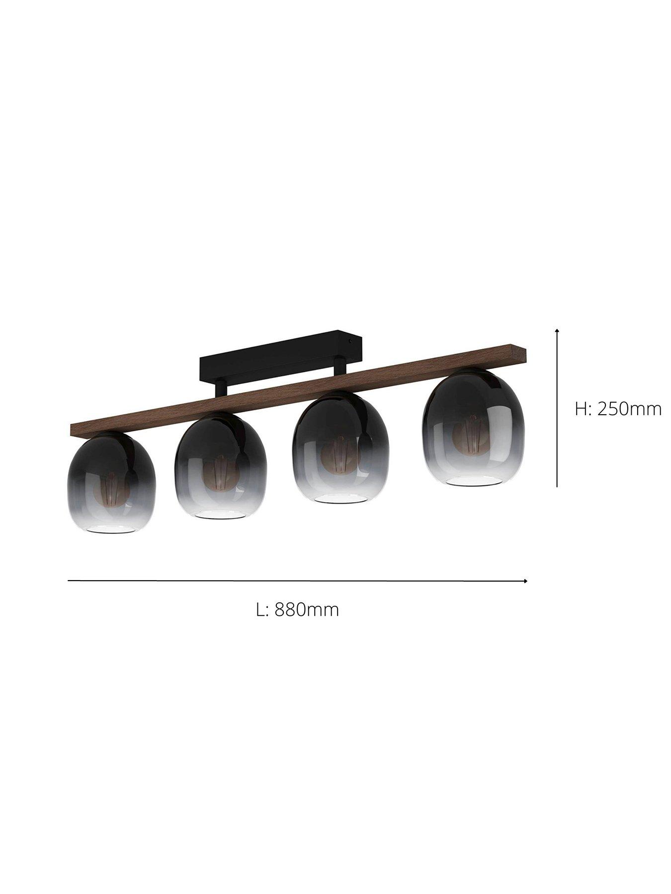 Image 4 of 4 of Eglo Filago Ombre Glass Ceiling Light - Black/Walnut Brown