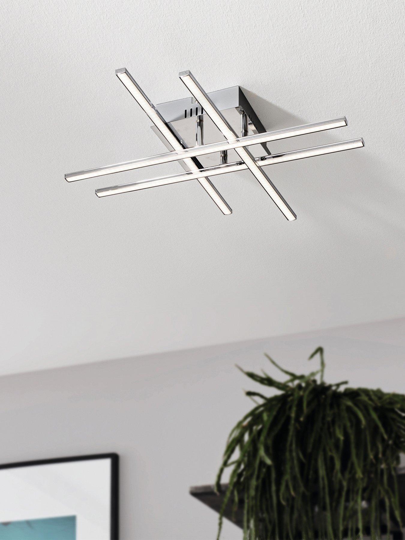 undefined Lasana 1 Led Contemporary Flush Chrome Ceiling Light
