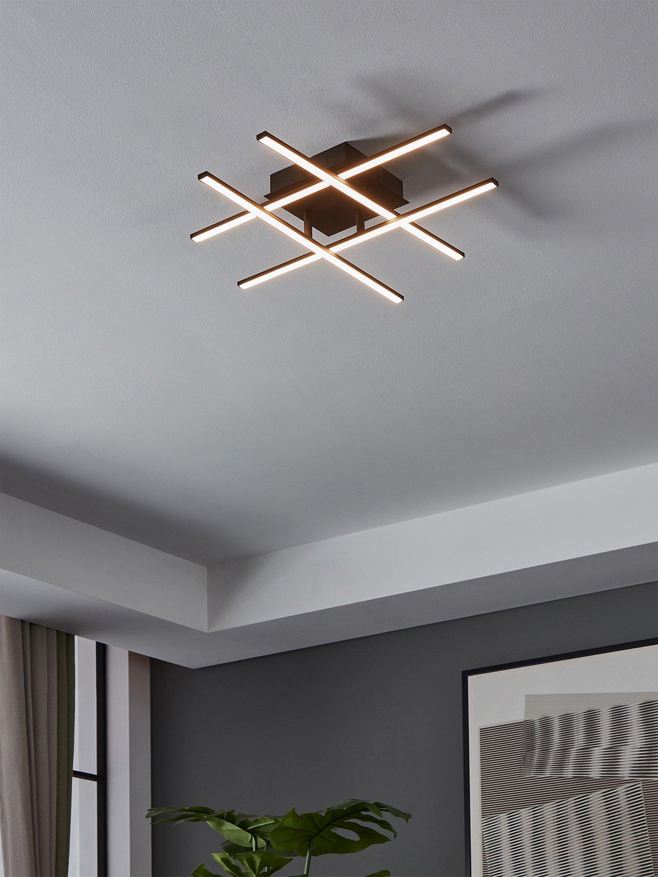 undefined Lasana 3 Led Contemporary Flush Black Wall/ceiling Light