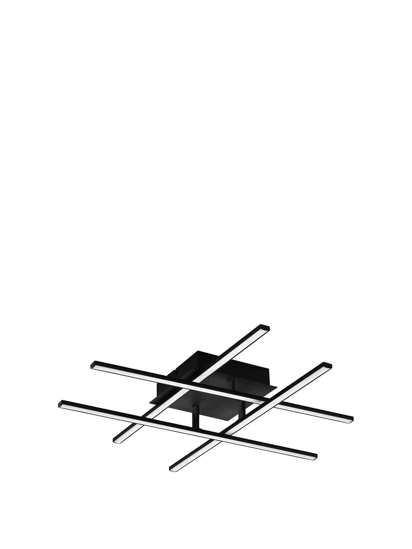 Image 2 of 5 of Eglo Lasana 3 Led Contemporary Flush Black Wall/ceiling Light - Black