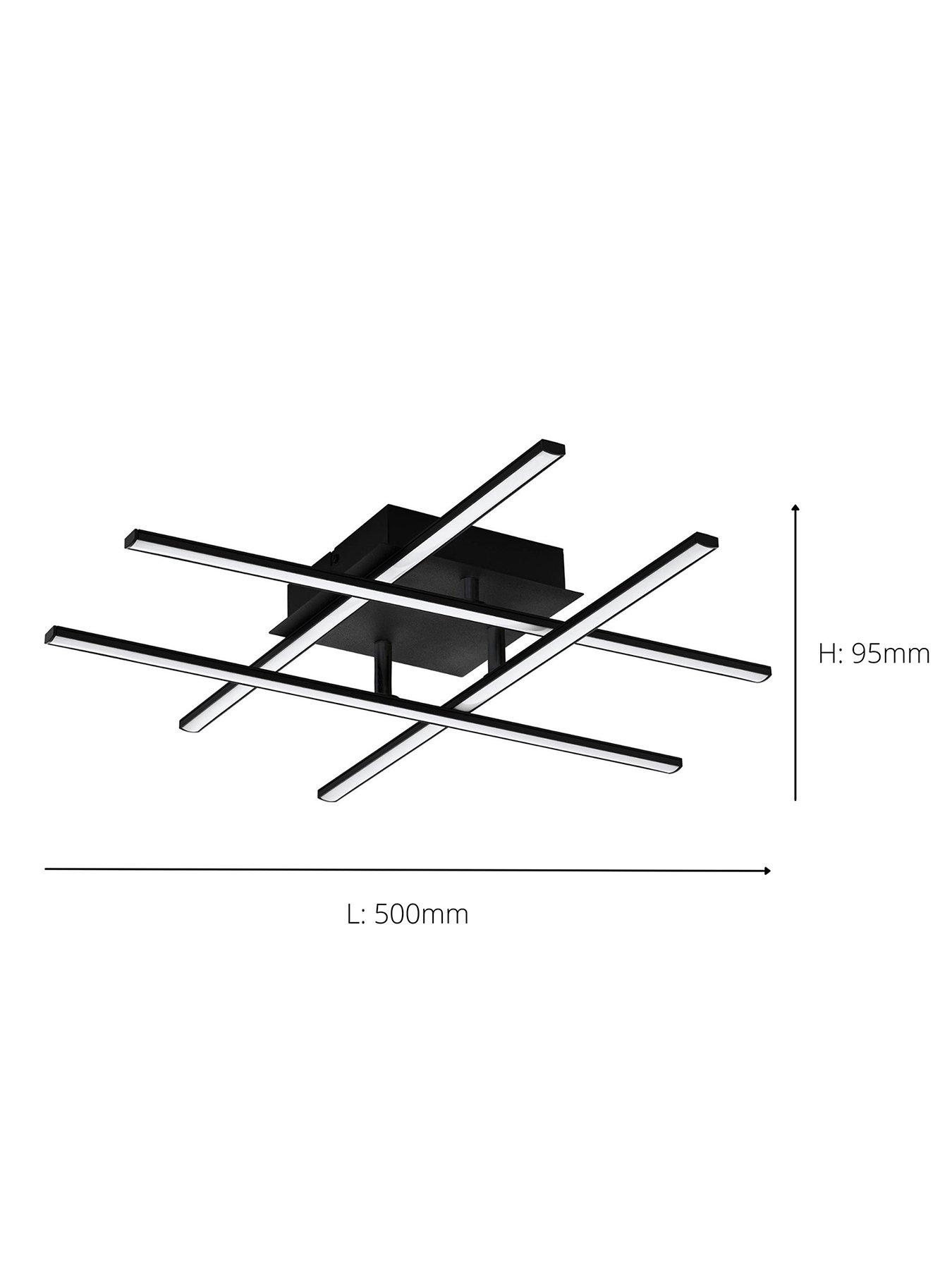 Image 4 of 5 of Eglo Lasana 3 Led Contemporary Flush Black Wall/ceiling Light - Black