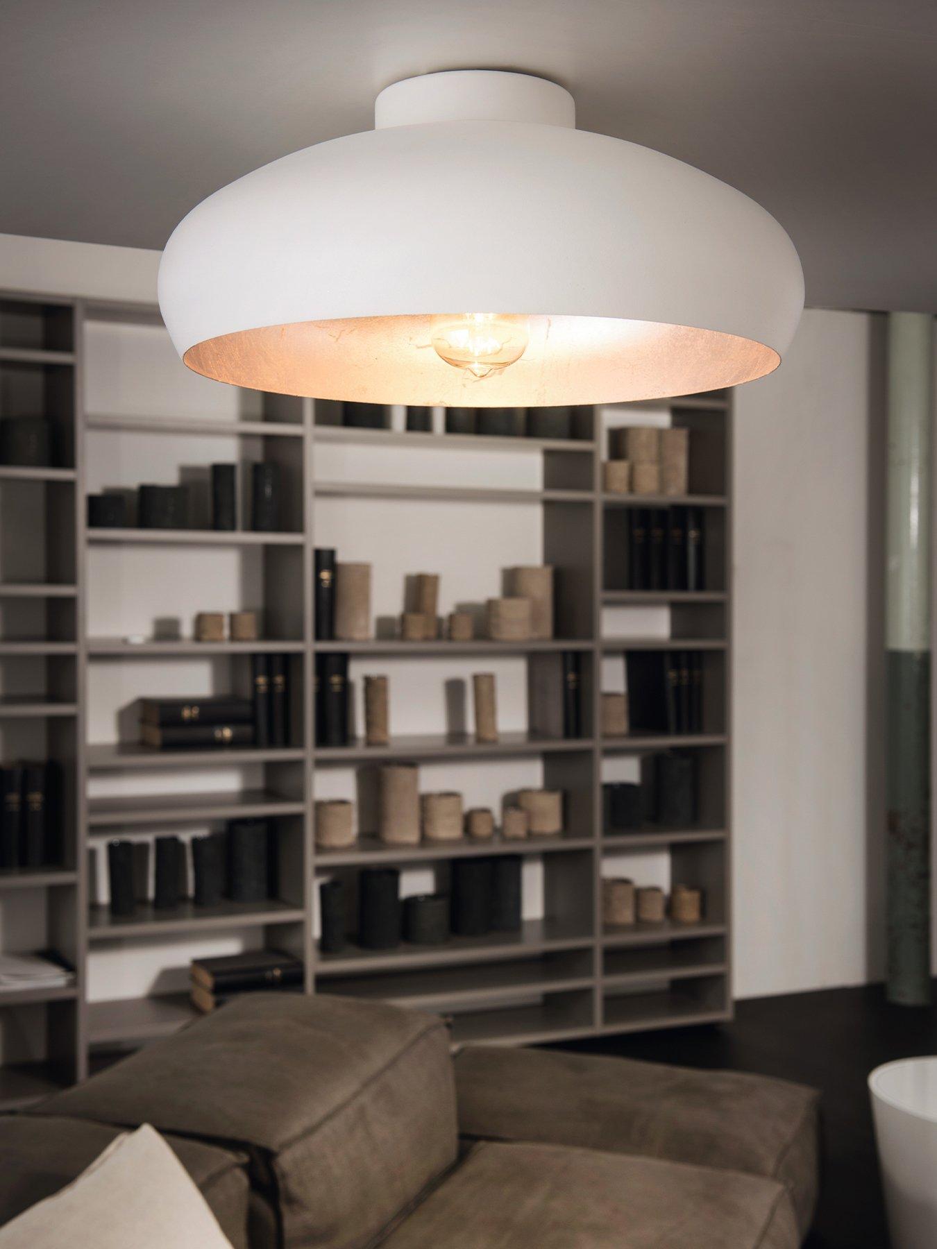 undefined Mogano Vintage White And Silver Ceiling Light - White/Silver