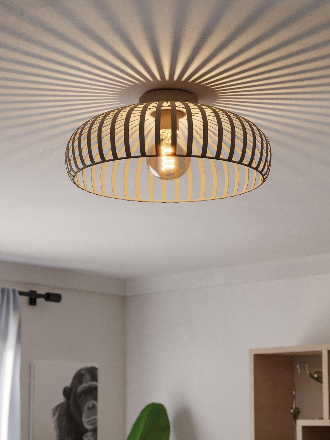 Eglo Mogano 3 Sandy Steel Caged Style Ceiling Light