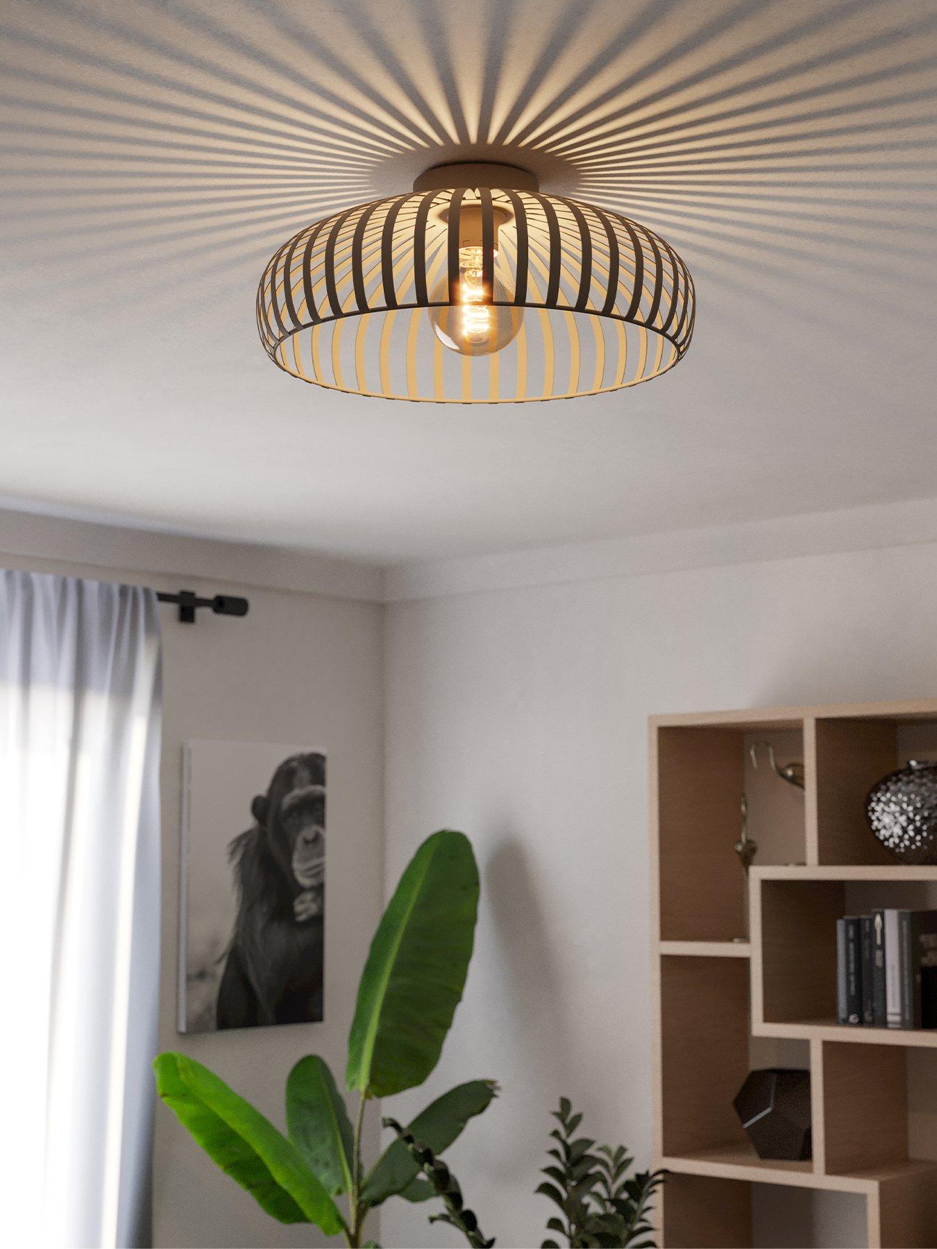 Eglo Mogano 3 Sandy Steel Caged Style Ceiling Light