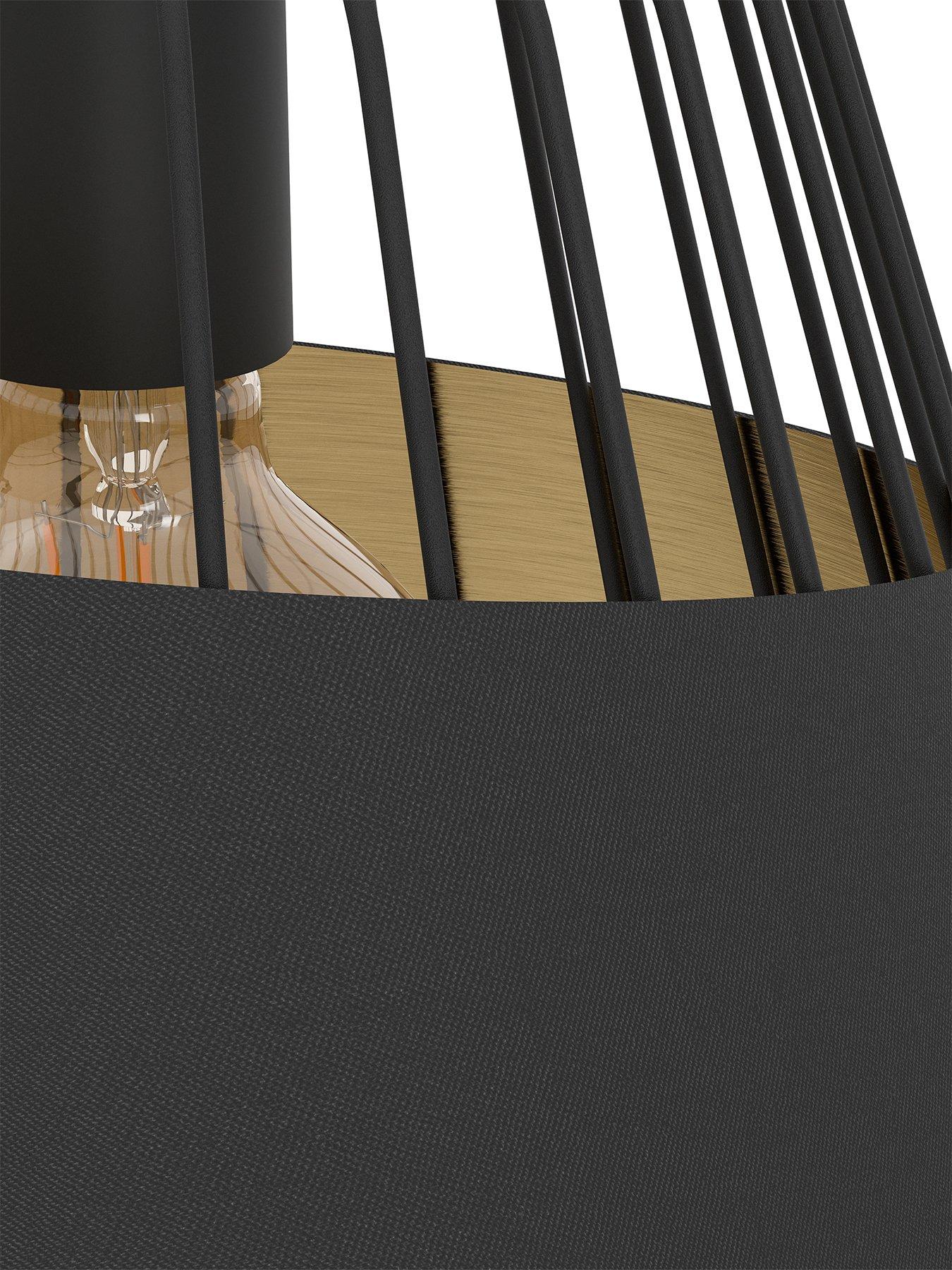 Image 3 of 4 of Eglo Austell Black &amp; Gold Wireframe Pendant Light - Black