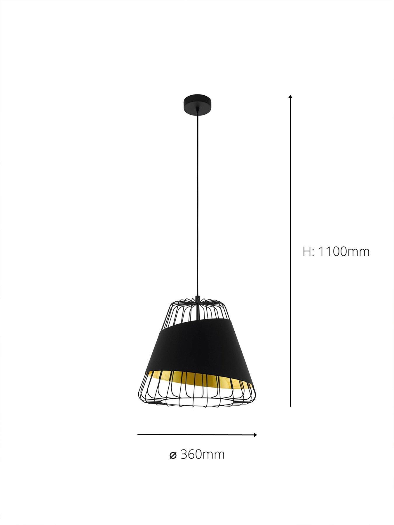 Image 4 of 4 of Eglo Austell Black &amp; Gold Wireframe Pendant Light - Black
