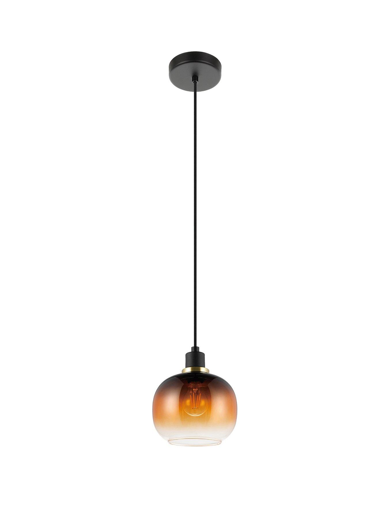 Image 2 of 4 of Eglo Oilella Black To Brown Gradient Hanging Single Pendant Light