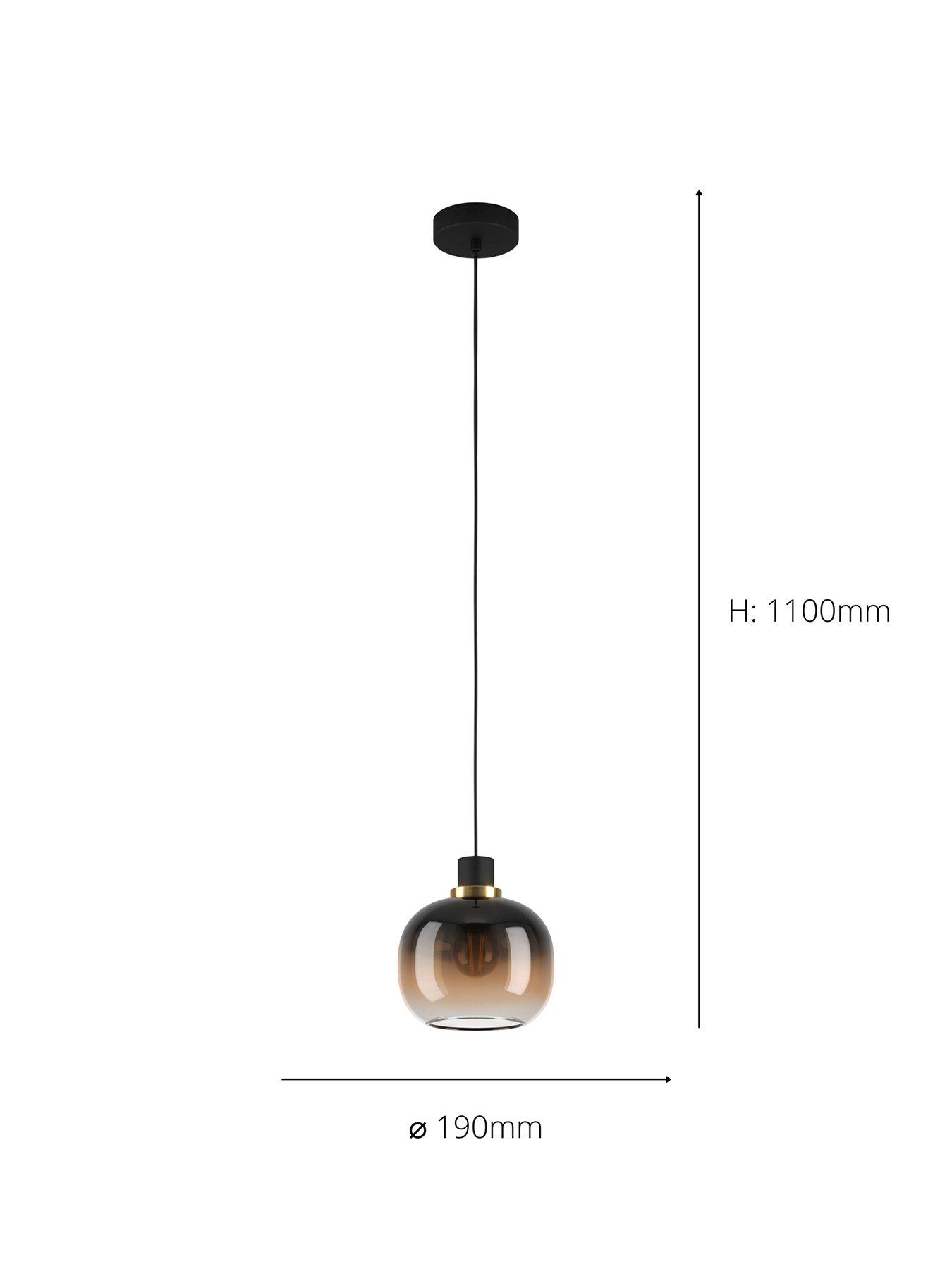Image 3 of 4 of Eglo Oilella Black To Brown Gradient Hanging Single Pendant Light