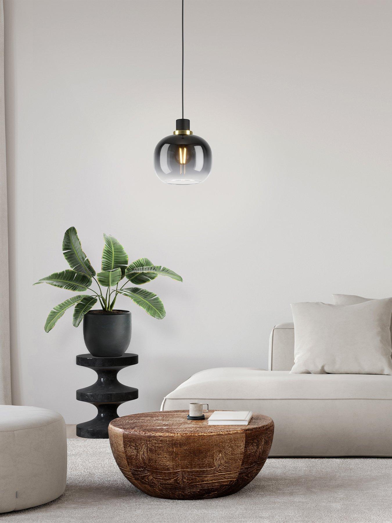 Eglo Oilella Black To Grey Gradient Hanging Single Pendant Light