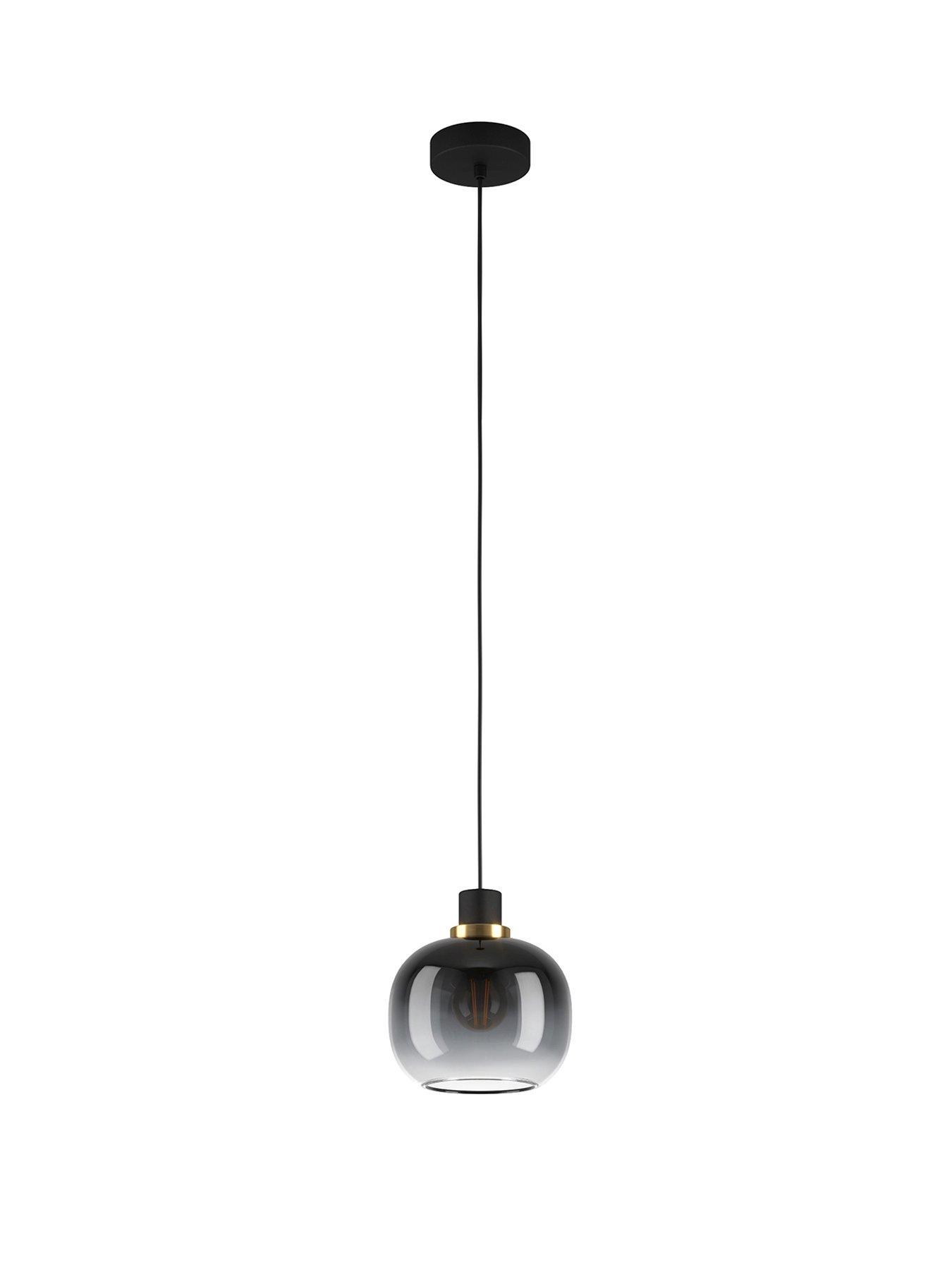 Image 2 of 4 of Eglo Oilella Black To Grey Gradient Hanging Single Pendant Light