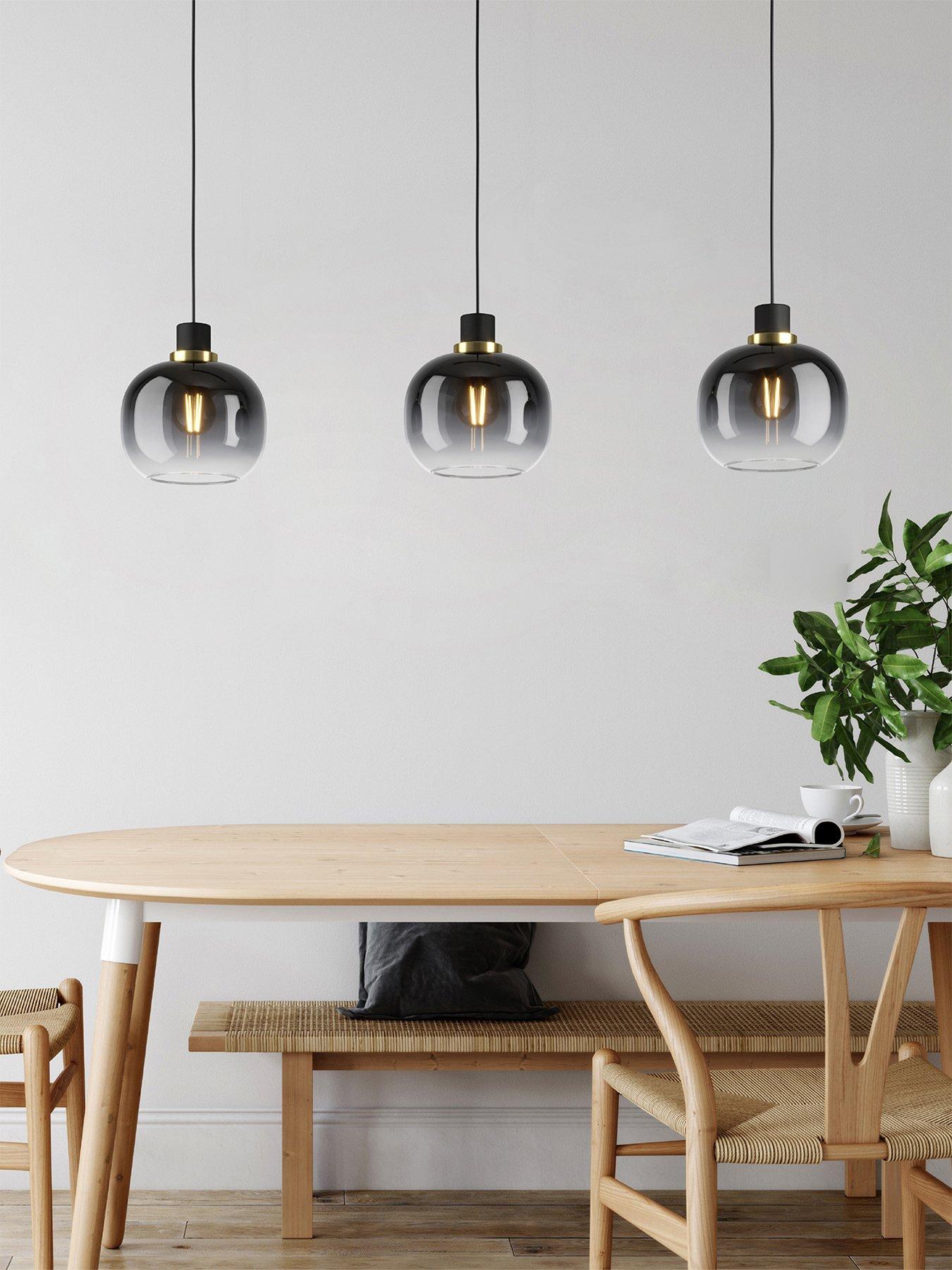 Image 1 of 4 of Eglo Oilella Black To Grey Gradient Hanging 3-light Pendant Light