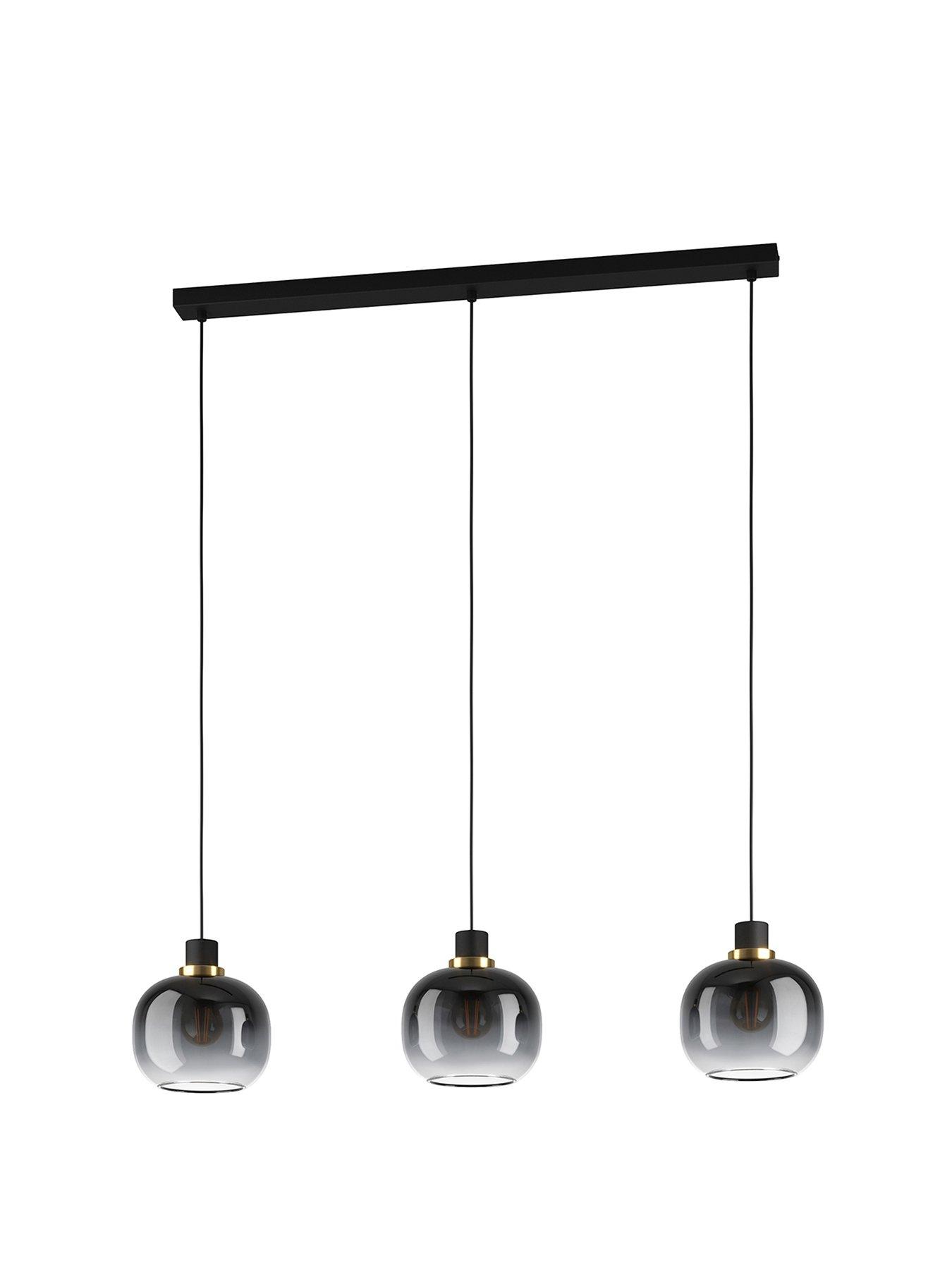 Image 2 of 4 of Eglo Oilella Black To Grey Gradient Hanging 3-light Pendant Light
