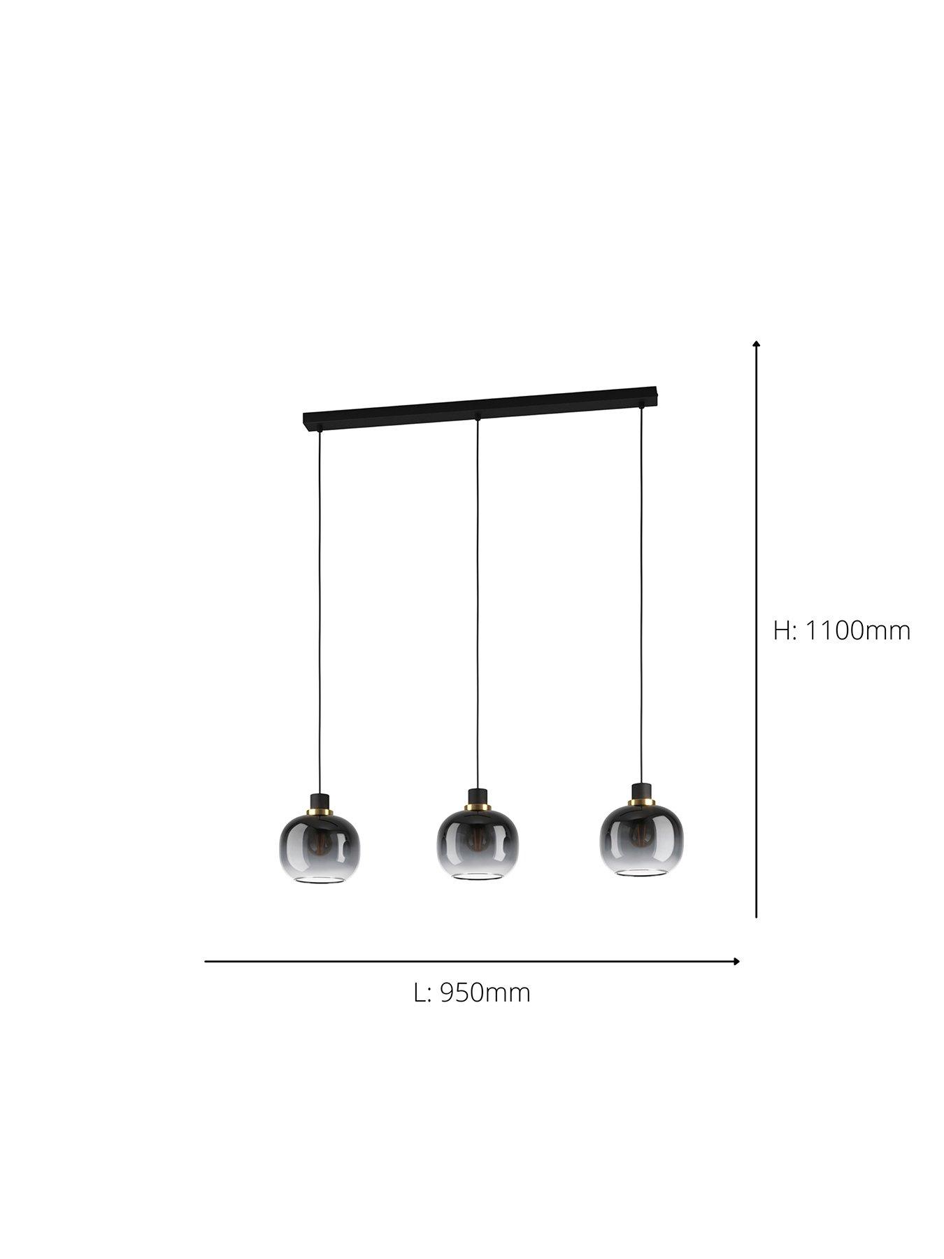 Image 3 of 4 of Eglo Oilella Black To Grey Gradient Hanging 3-light Pendant Light