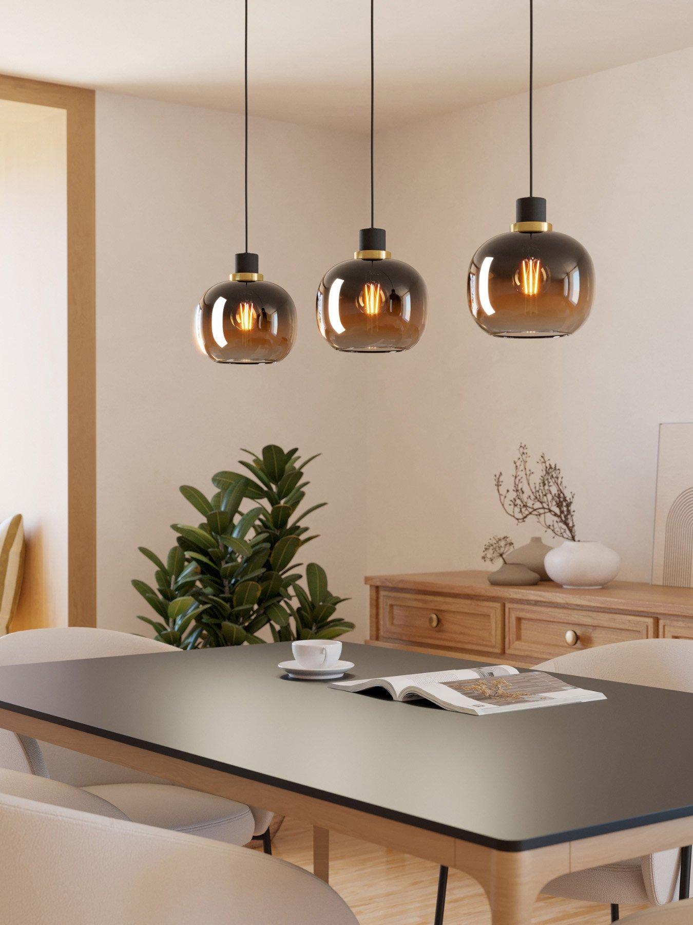 Eglo Oilella Black To Brown Gradient Hanging 3-Light Pendant Light