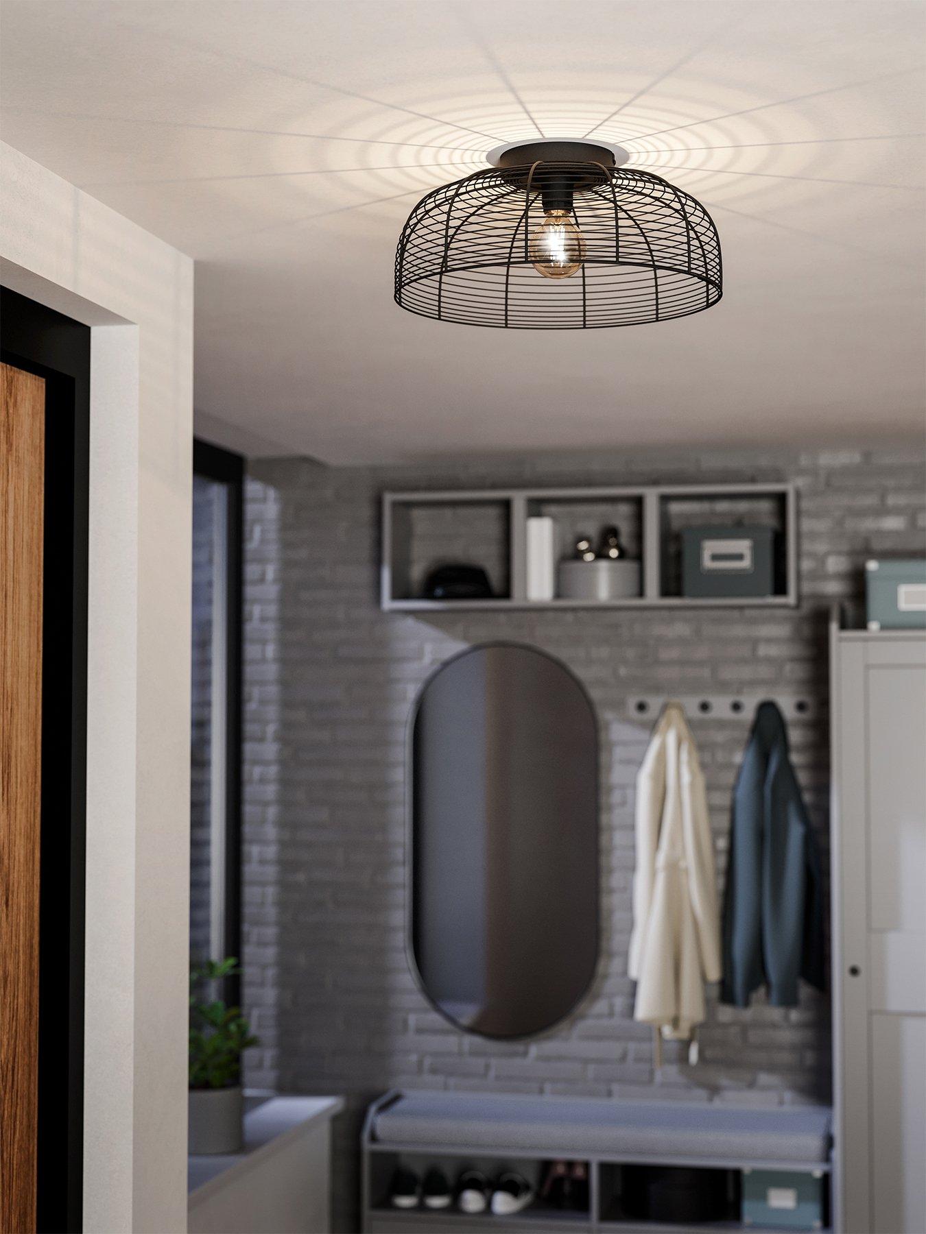 undefined Rinroe Black Steel Wire Ceiling Light - Black
