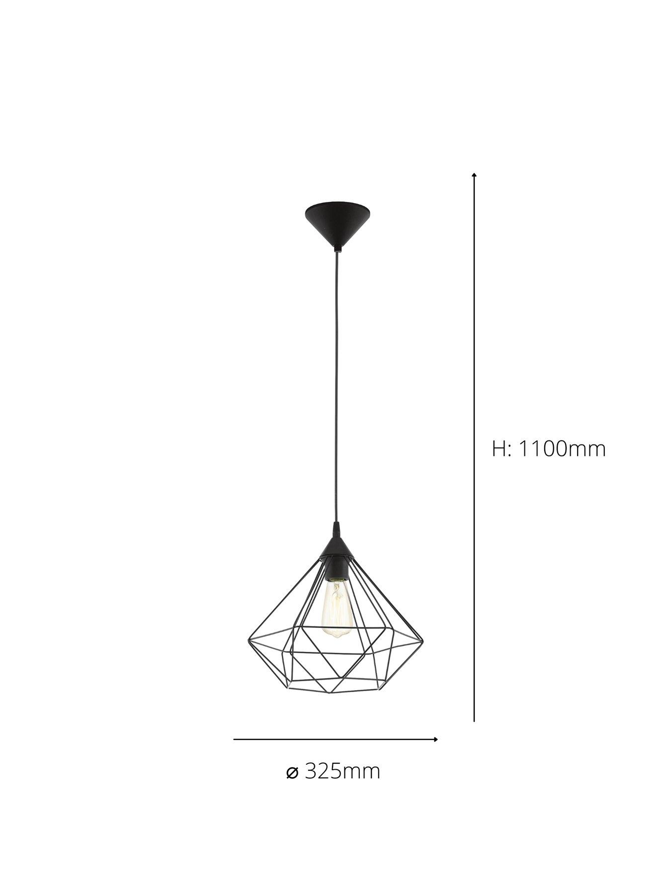 Image 3 of 4 of Eglo Tarbes Black Geometric Pendant