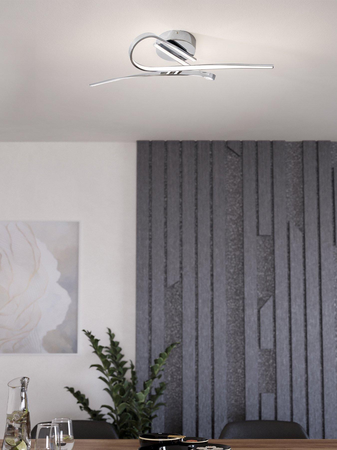 undefined Selvina Led Knotted White/Chrome Flush Ceiling Light