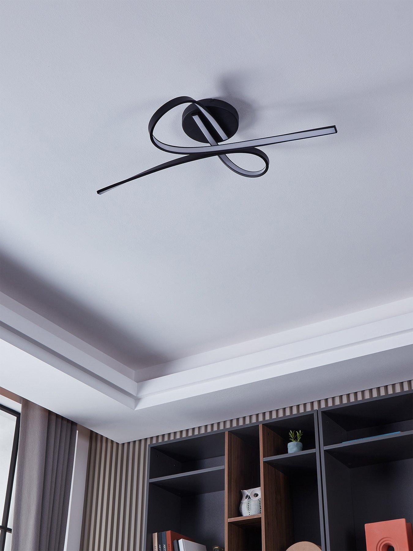 Image 3 of 6 of Eglo Selvina 1 Led Contemporary Flush Black Ceiling Light